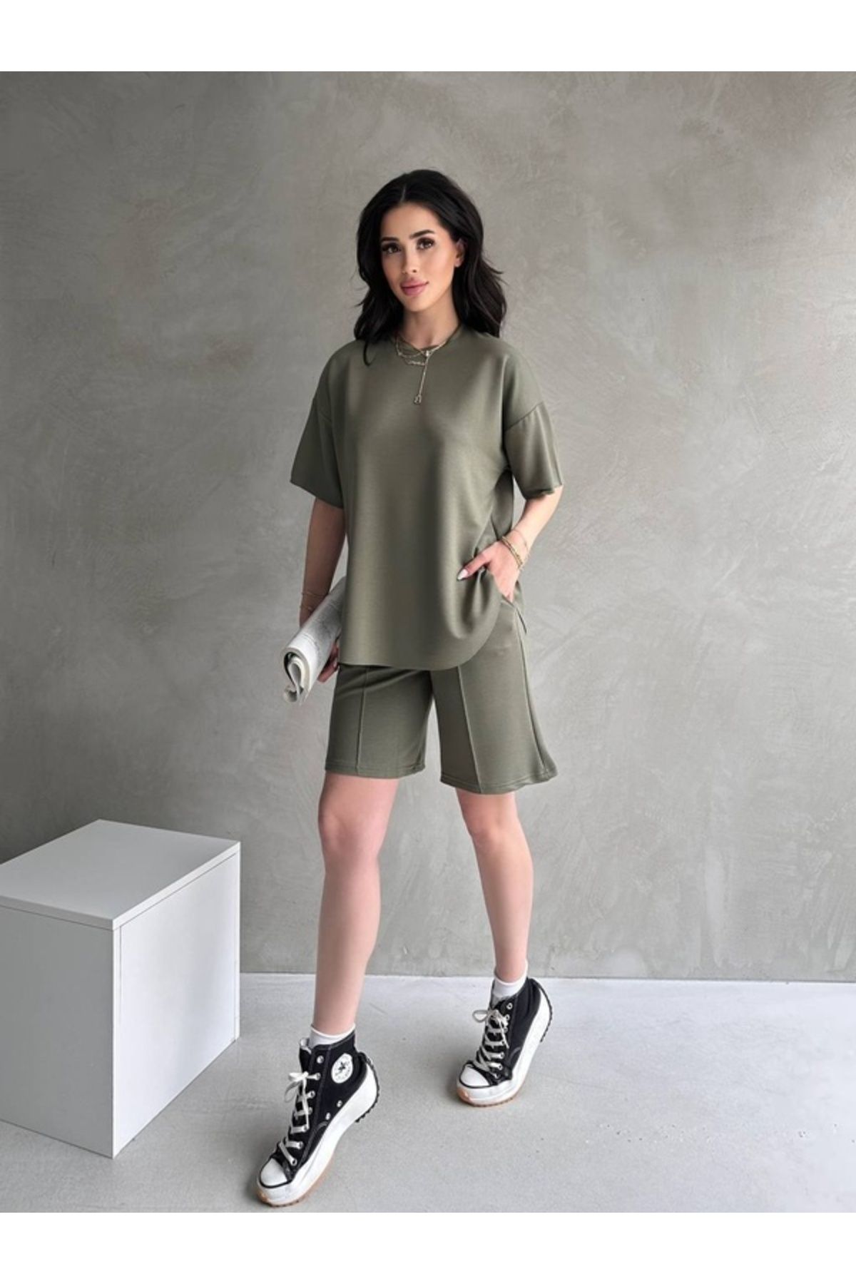 Butik Modal Kumaş Şortlu Takım