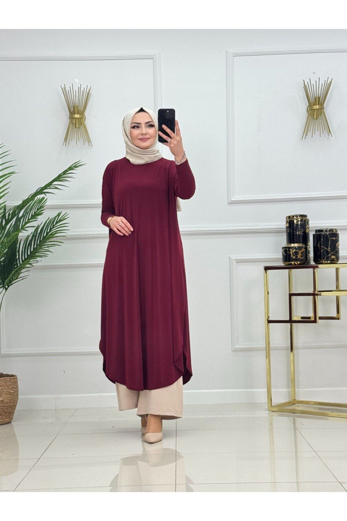 VALENS BOUTİQUE Kadın Tesettür Tunik Sandy Kumaş