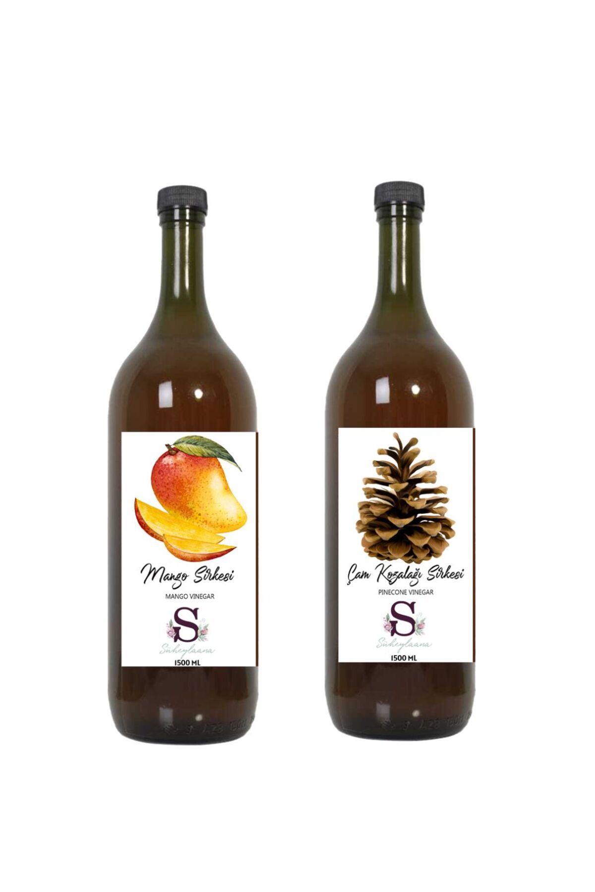 Süheylaana Doğal Mango Sirkesi 1500 Ml - Doğal Çam Kozalağı Sirkesi 1500 Ml