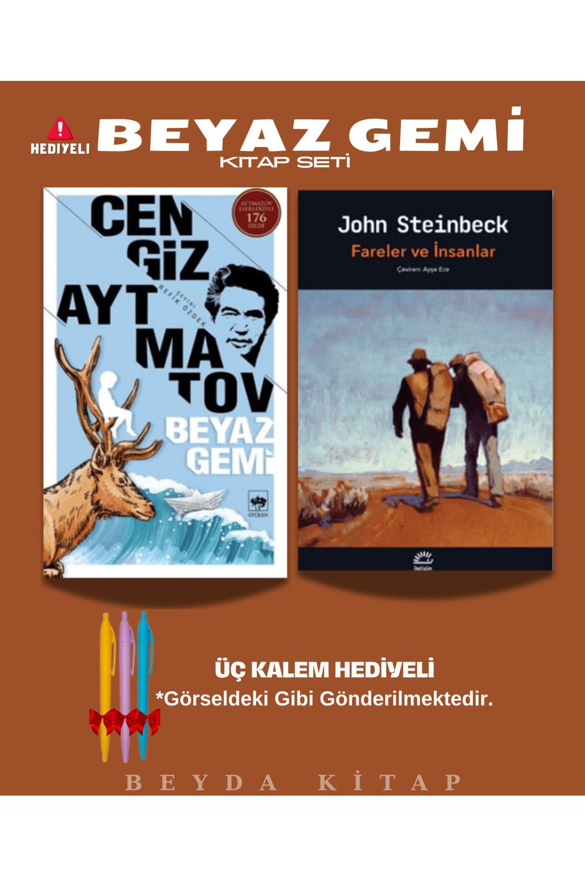 Bilge Kültür Sanat Beyaz Gemi - Fareler ve İnsanlar - Cengiz Aytmatov - Kalem Hediyeli - Kitap Seti