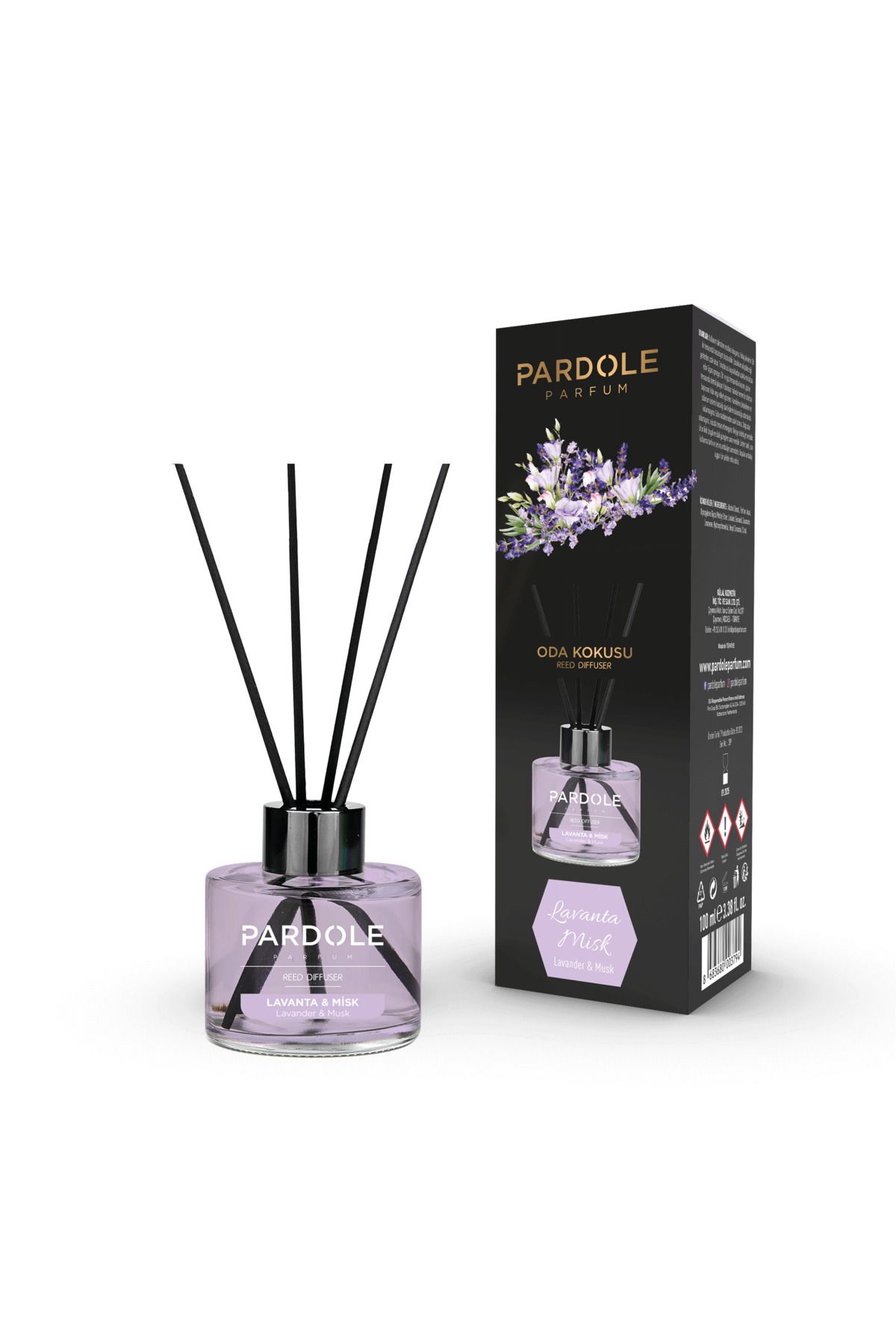 PARDOLE 145 ml Lavanta & Misk Bambu Çubuklu Oda Kokusu - Fresh Çubuklu Oda Kokusu