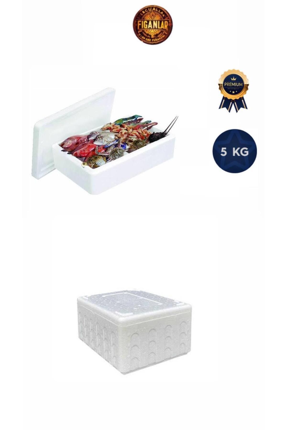 figanlar ambalaj Eps Strafor Köpük Kutu Kapaklı/Kurban Eti ve Balık Saklama Kutusu 5 kg 40x30 cm 5 adet