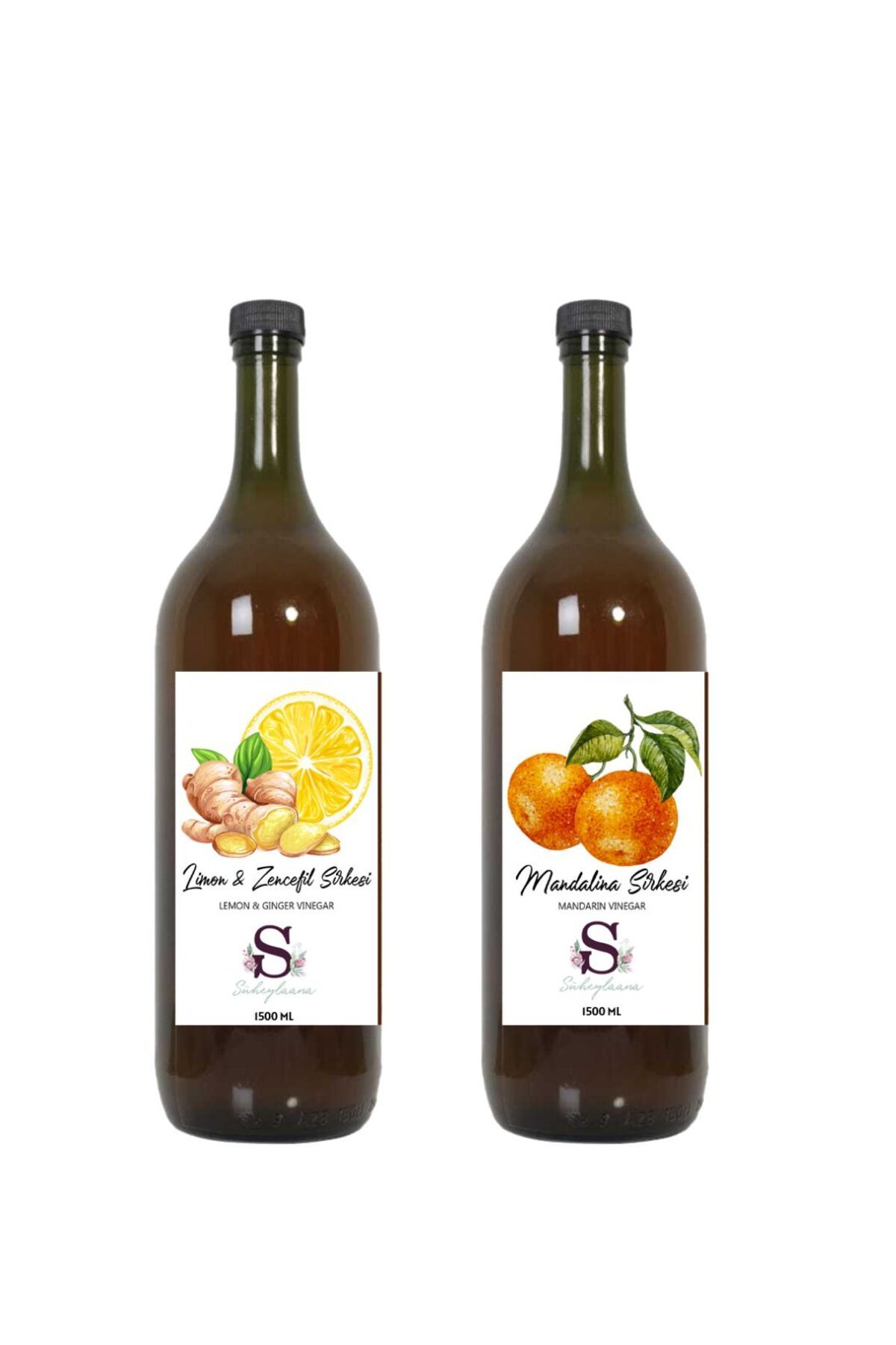 Süheylaana Doğal Limon & Zencefil Sirkesi 1500 Ml - Doğal Mandalina Sirkesi 1500 Ml