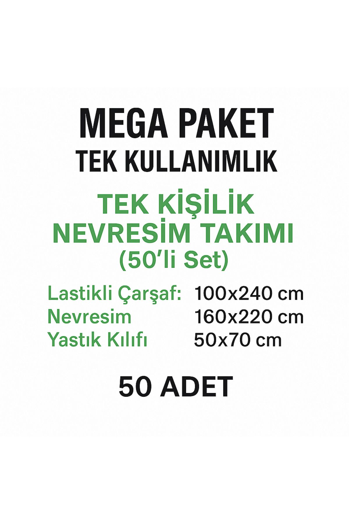 ağol tekstil 50’li Ekonomik Paket – Tek Kişilik Nevresim Takımı | Beyaz, Tek Kullanımlık, Pratik Kullanım