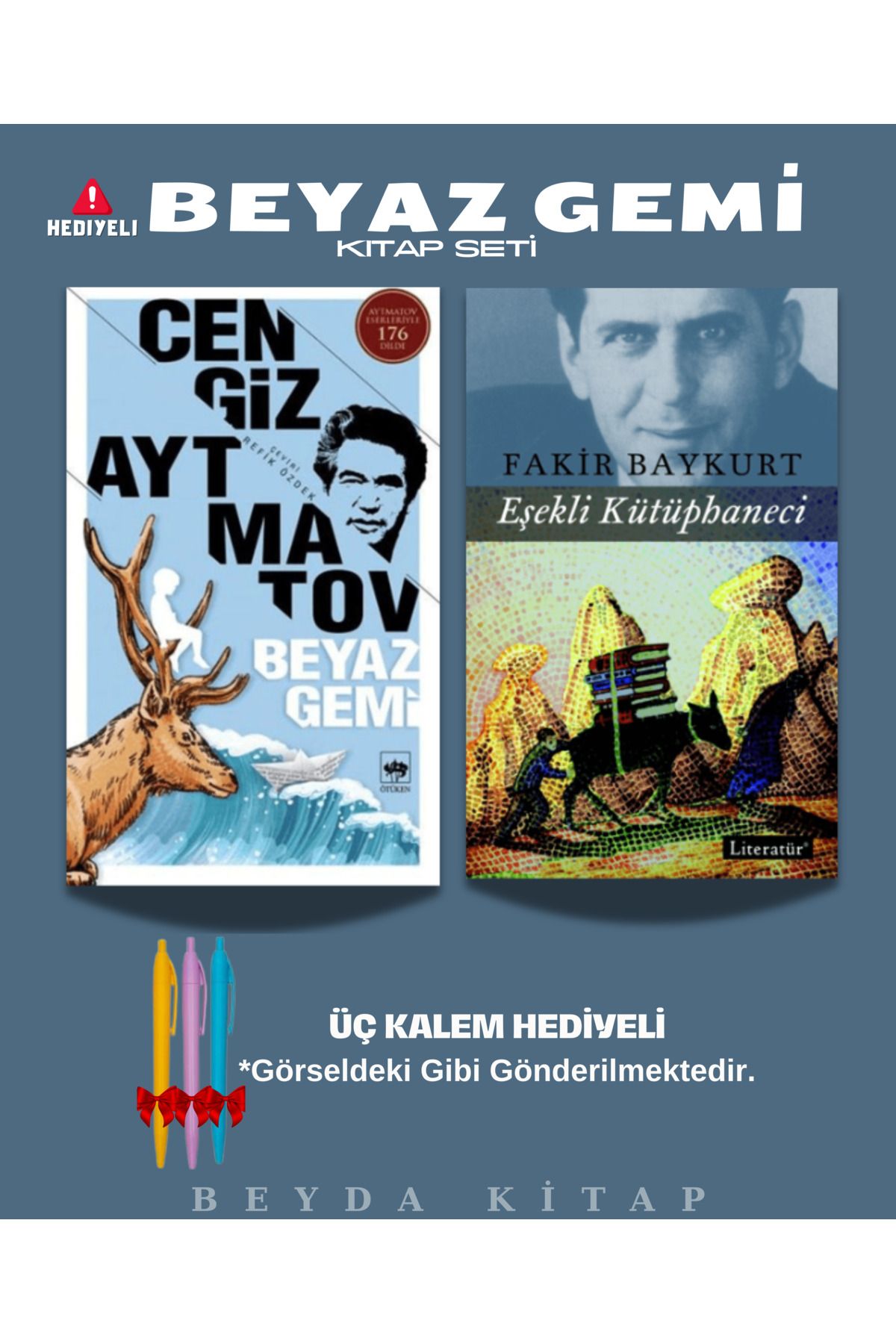 Bilge Kültür Sanat Beyaz Gemi - Eşekli Kütüphaneci - Cengiz Aytmatov - Kalem Hediyeli - Kitap Seti