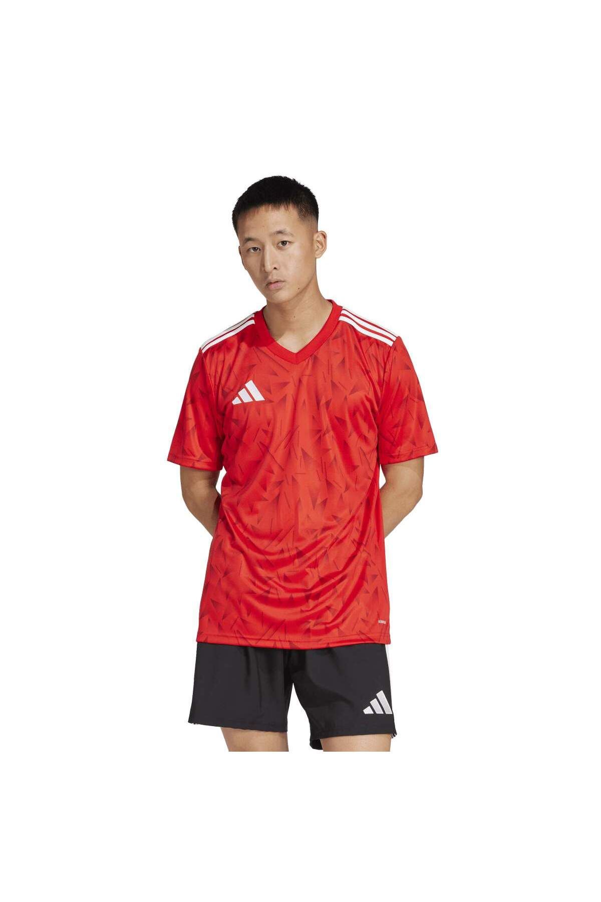 adidas Icon 25 Jsy M Erkek Kırmızı V Yaka Tişört