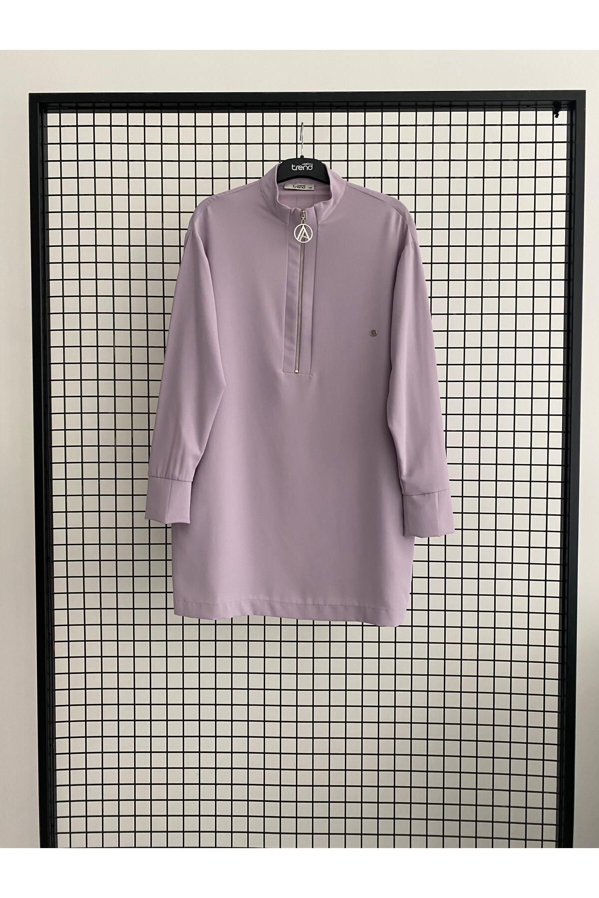 Armine TREND Yeni Sezon Yarım Fermuarlı Cepli Tunik 25DSB4153 Modaayka