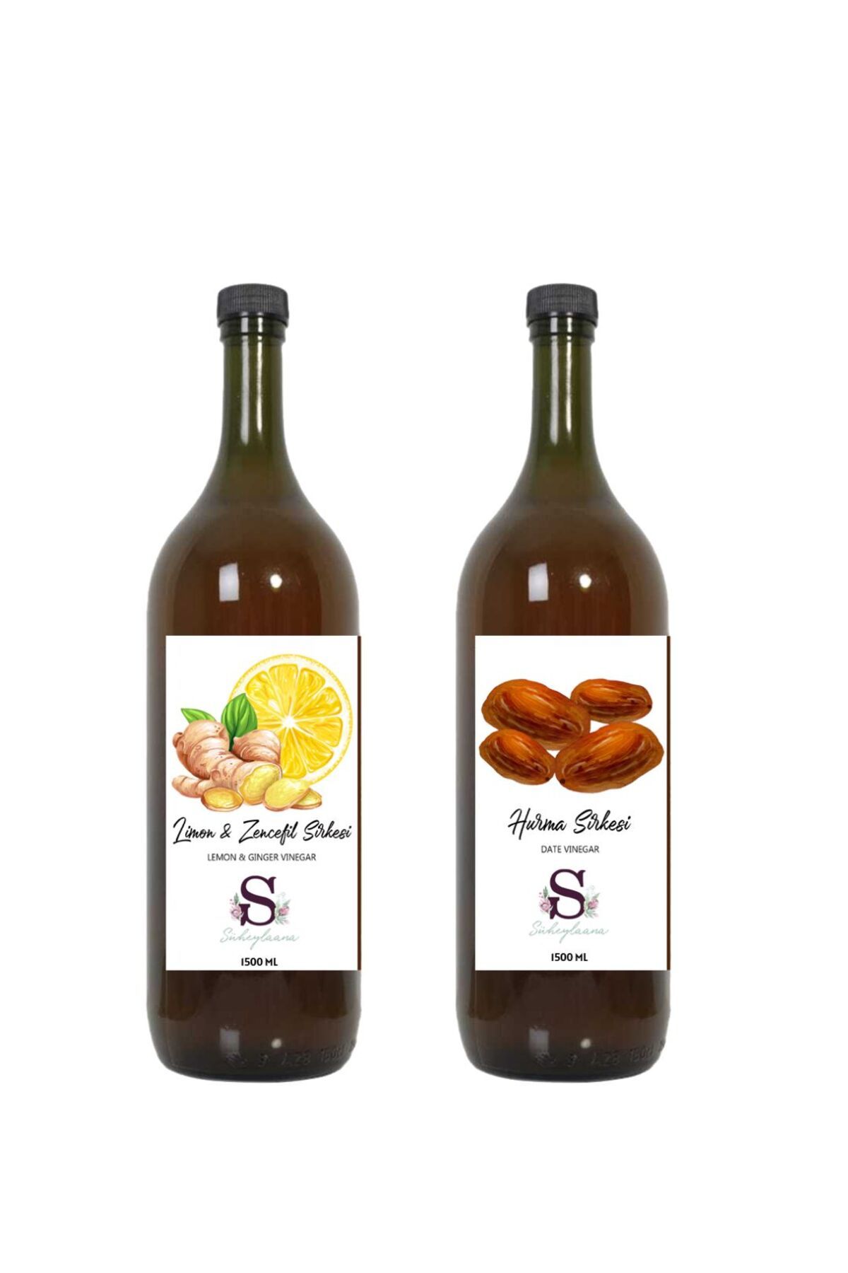 Süheylaana Doğal Limon & Zencefil Sirkesi 1500 Ml - Doğal Hurma Sirkesi 1500 Ml