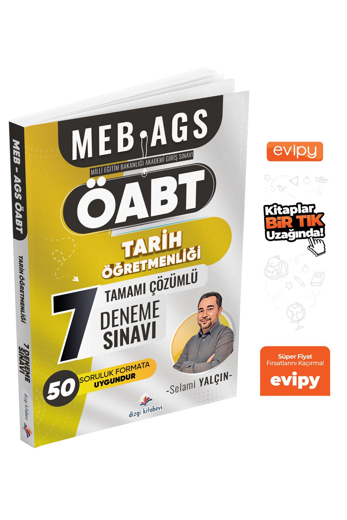 Dizgi Kitap 2025 ÖABT MEB AGS Tarih Öğretmenliği 7 Deneme Çözümlü - Selami Yalçın Ayraç Hediyeli
