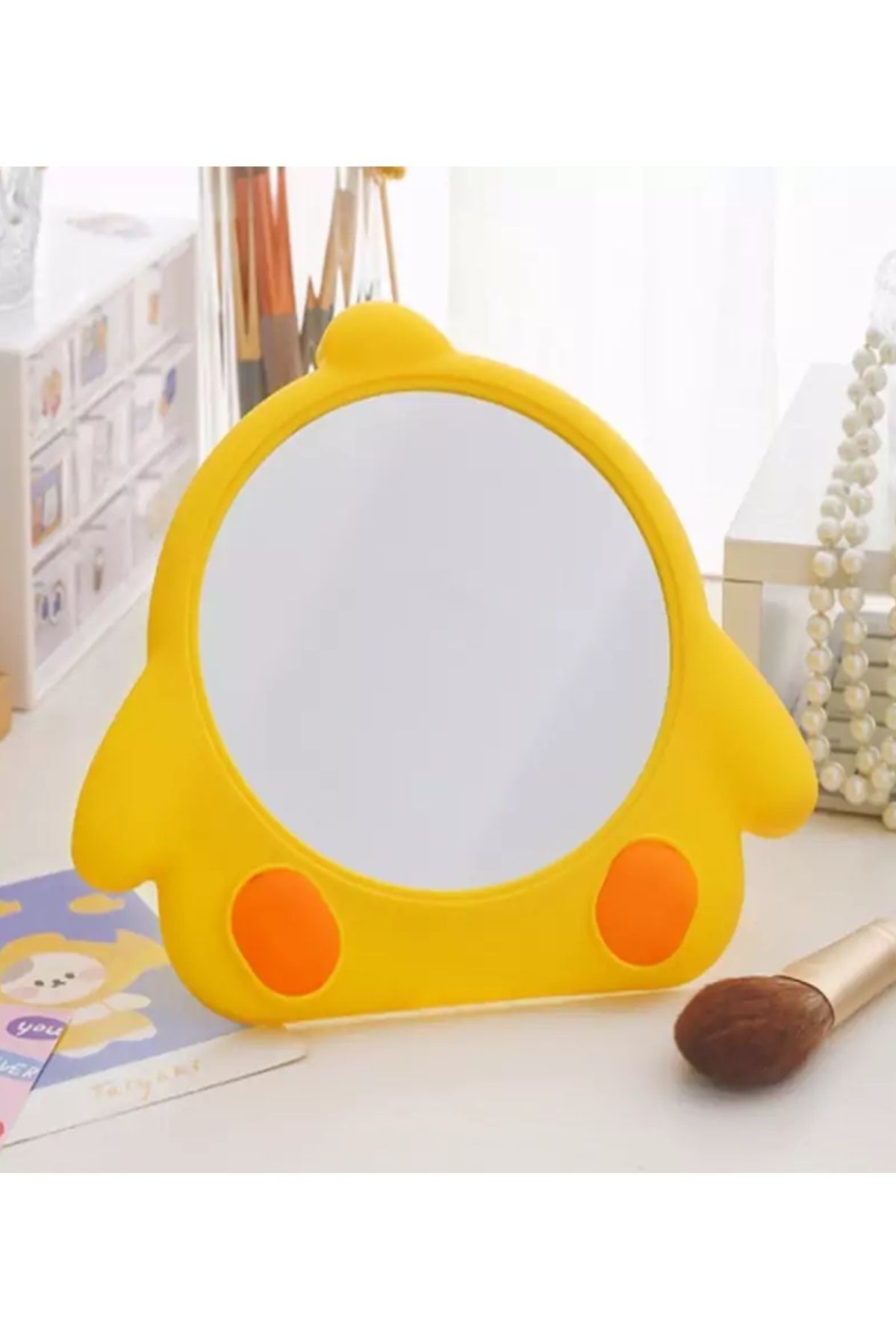 CAŞ DEKORASYON Sarı Renk Penguen Model Masa Aynası