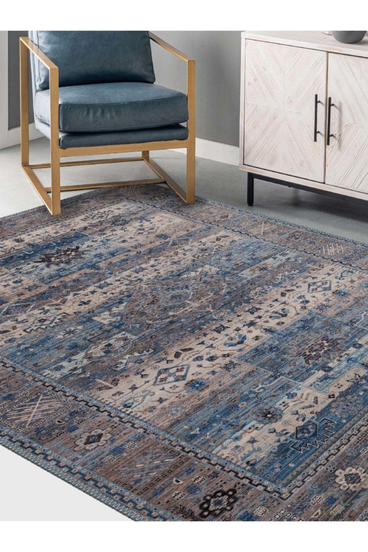 Vintage Antique Patterned Carpet Woven Base Decorative Chenille Living Room Kitchen Carpet Runner