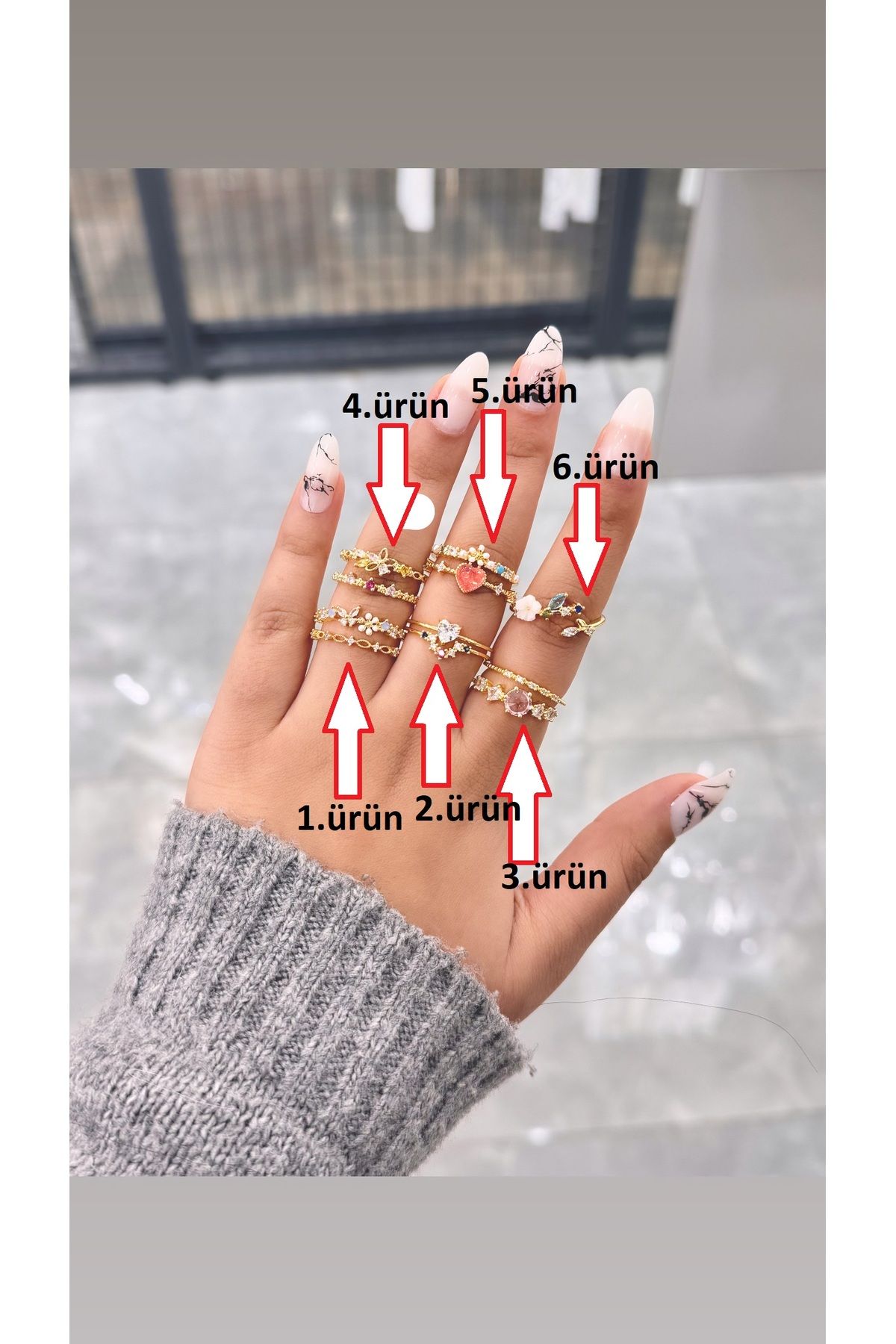THULIA Pembe Beyaz Taşlı Yüzük 3. ürün