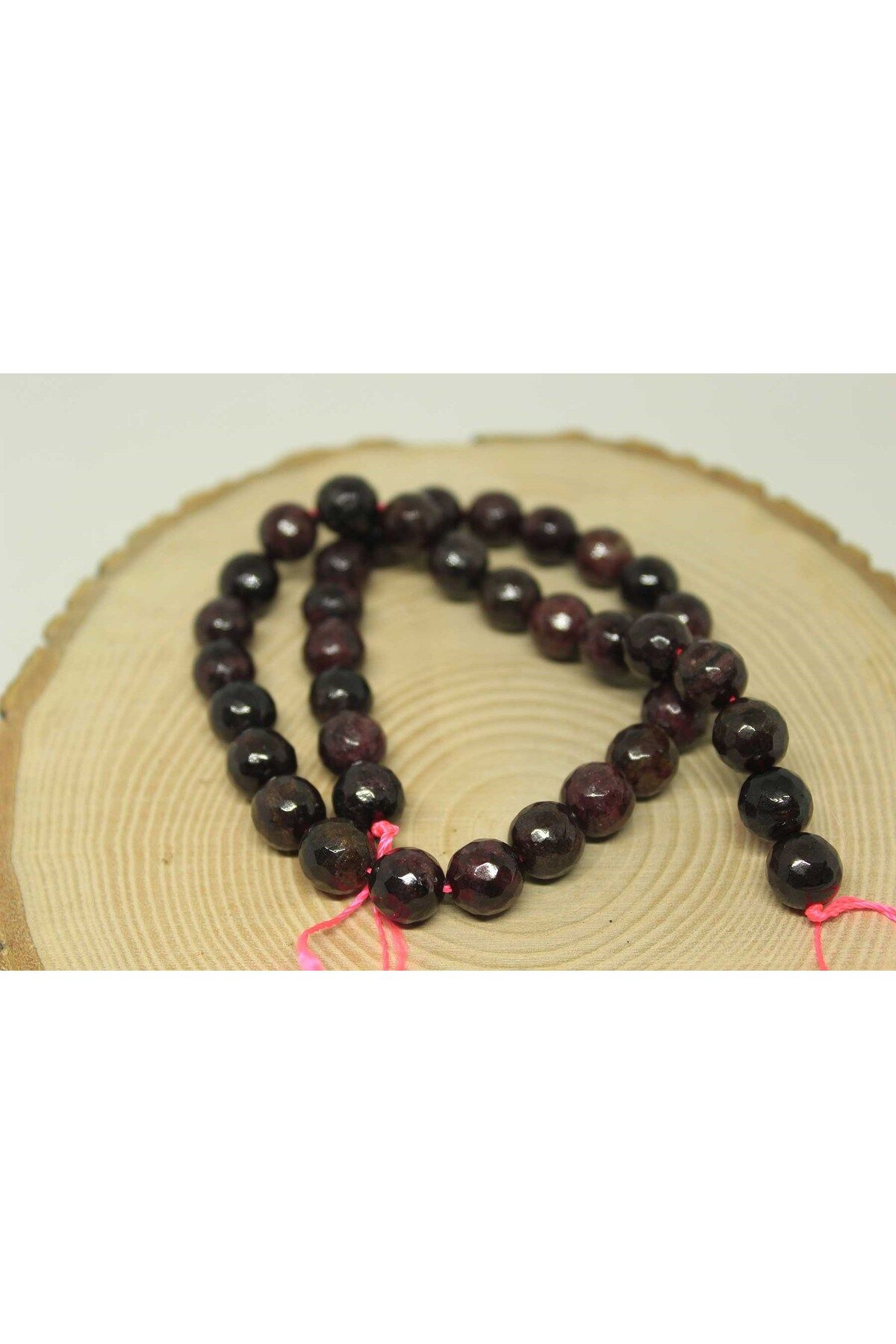 Yasamtohumu Lal (Granat) (Garnet) Taşı Faset Kesim Dizi 10mm
