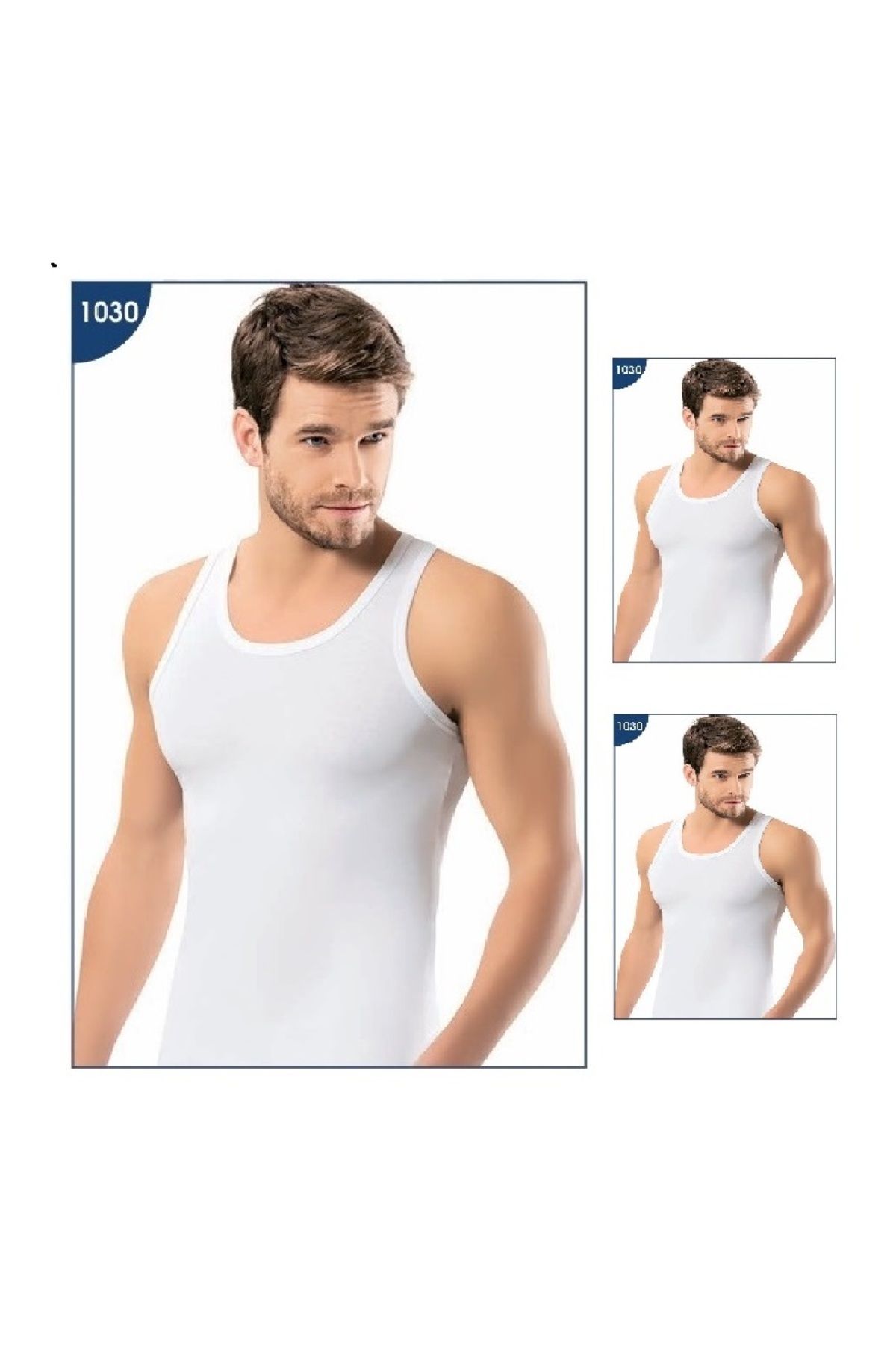 Vendas Palvelu Erkek Beyaz Atlet %100 Pamuklu 3'lü Paket