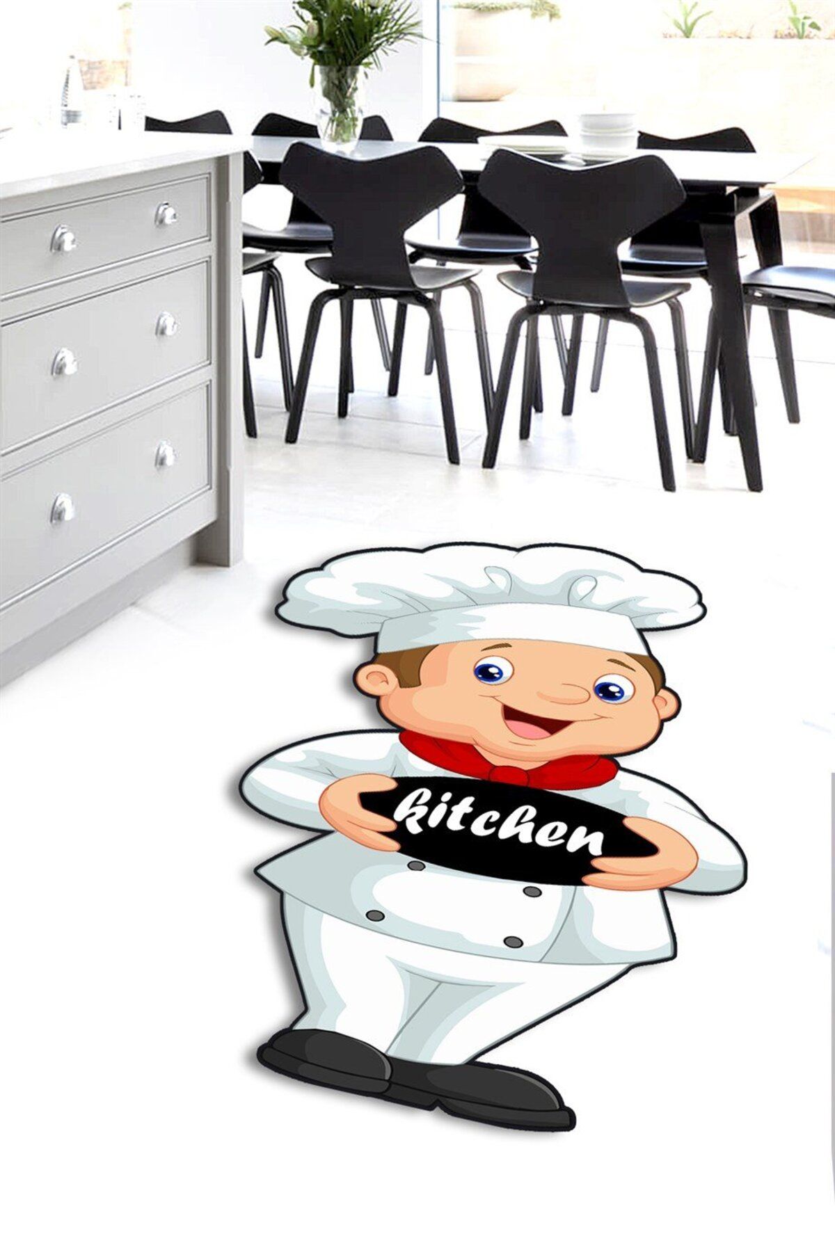 Serteks Kitchen Kaymaz Tabanlı Makinede Yıkanabilir Mutfak Halısı