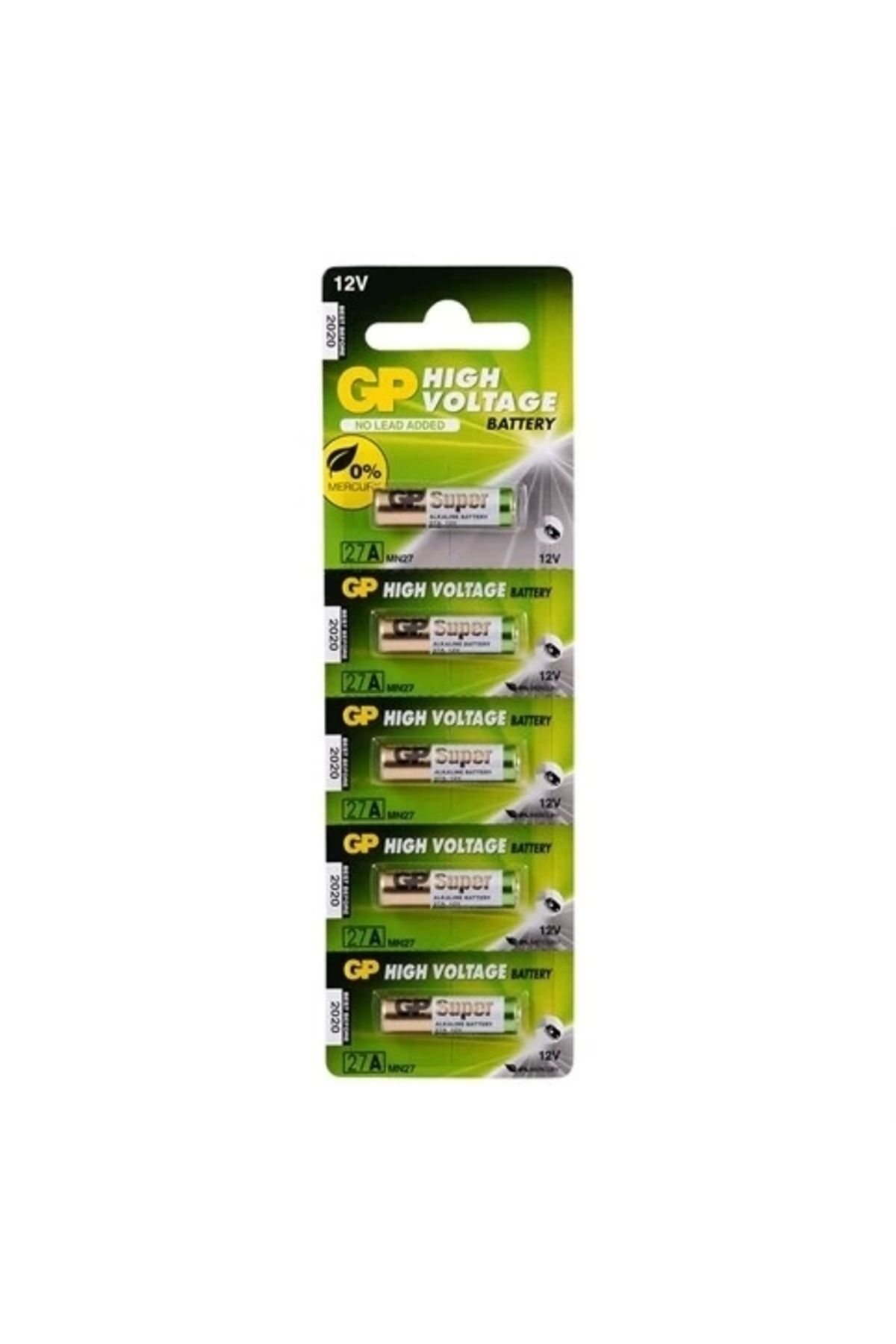 YNT İthalat Gp 27a Mn27 12v Alkalin Pil Kepenk Anahtar Pili Beşli Paket