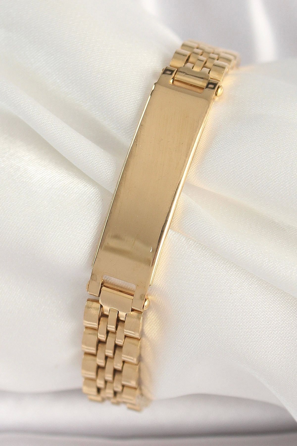 STOREMAX 316L Çelik Gold Renk Zincir Künye Model Erkek Bileklik