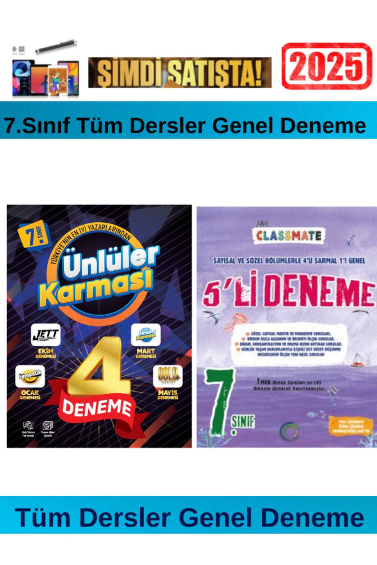 Fenomen Yayıncılık Ünlüler Karması 2025 7.Sınıf Tüm Dersler 4 Deneme+Okyanus 7.Sınıf Genel 5li Deneme+Kalem