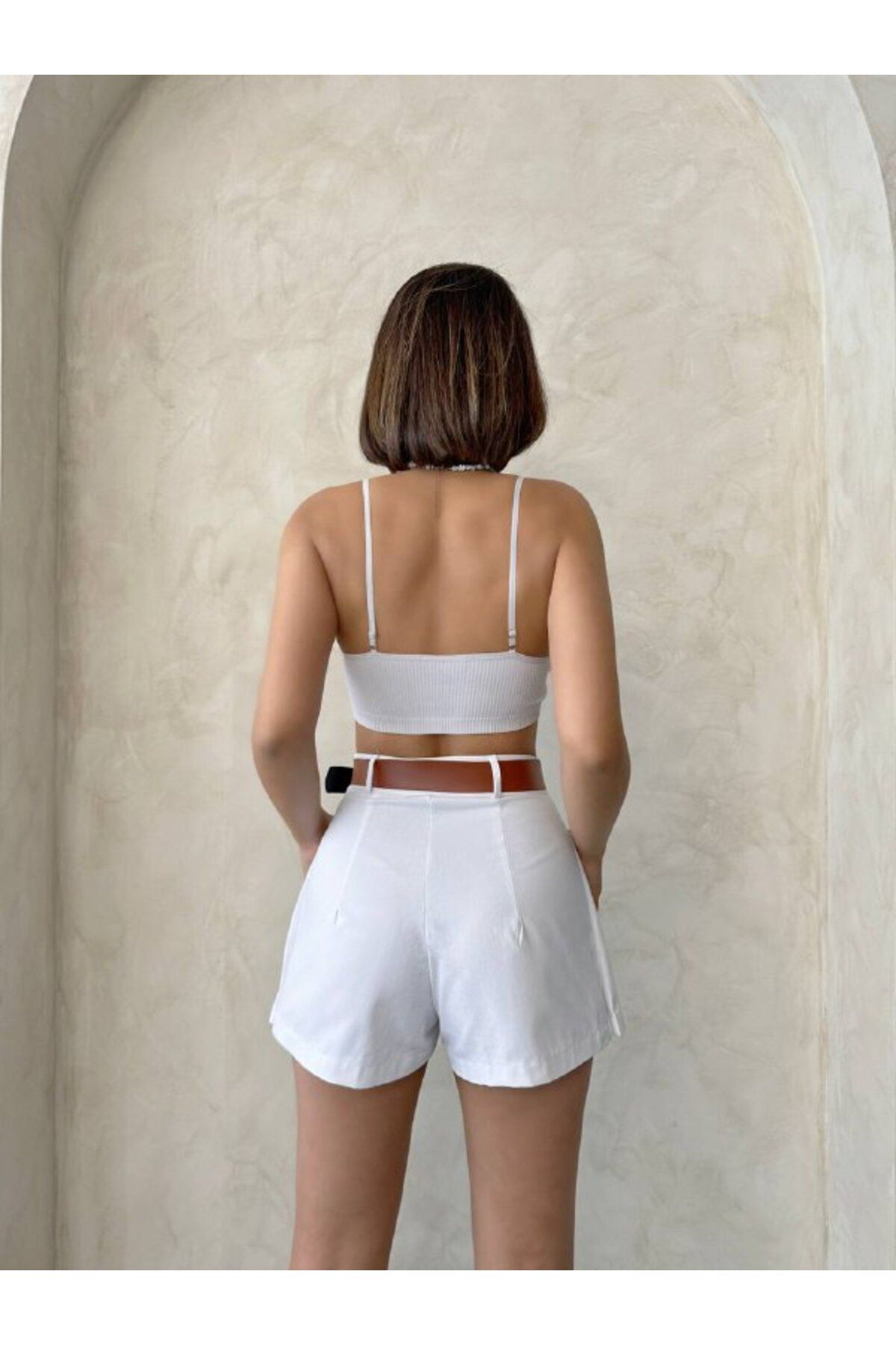AYLFARWEAR Gabardin Pileli Şort Etek