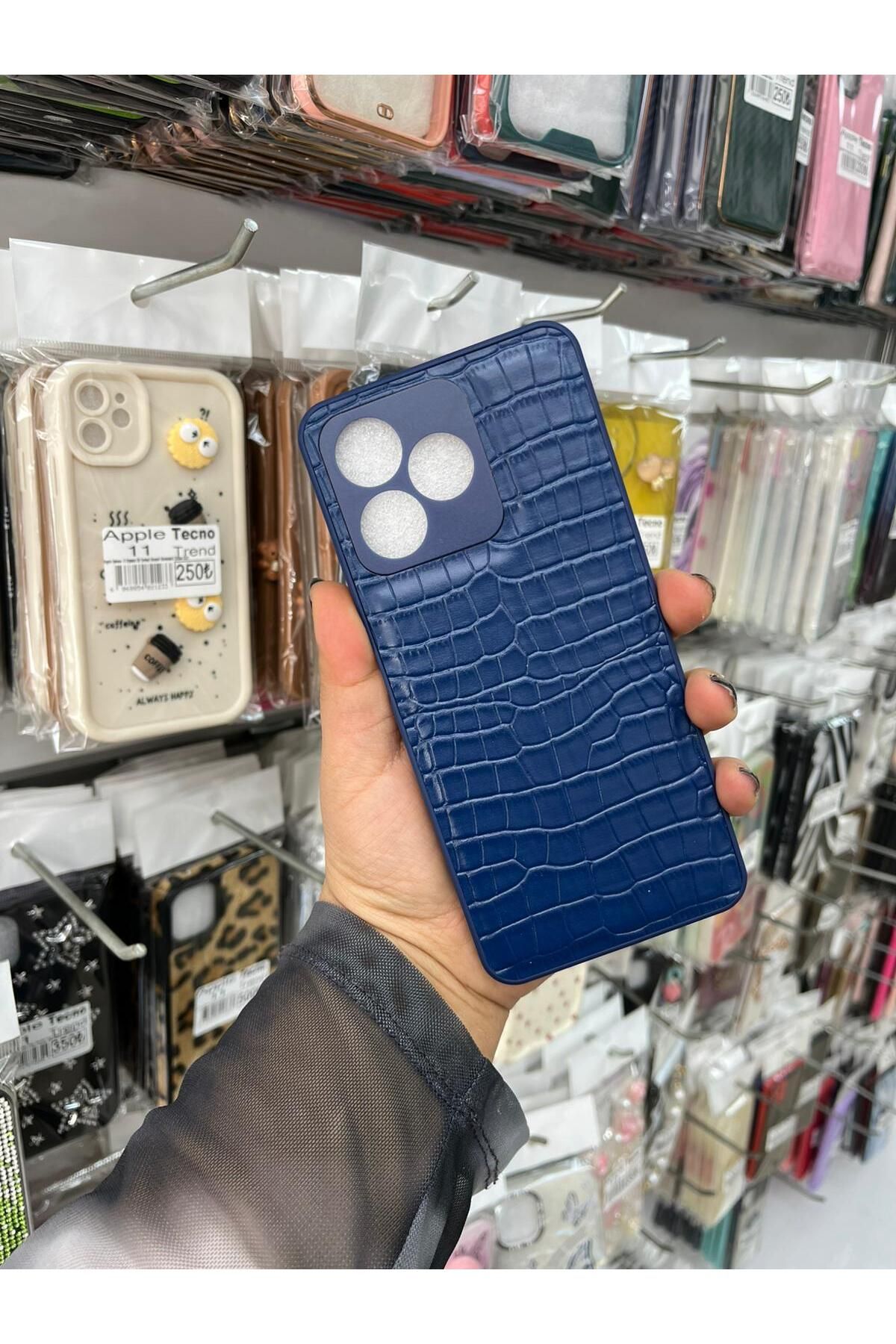 TECNOTREND OPPO REALME C53 Dokulu Yüzey Çekmeye Dayanıklı Cep Telefon Kılıfı Pu Deri Kaplamalı Yumuşak