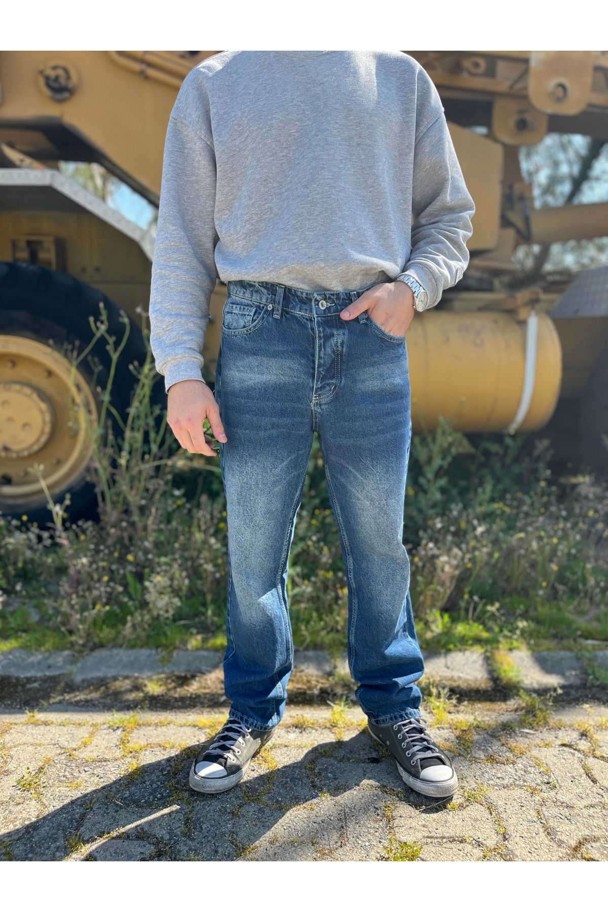 G Wear Erkek Orta Mavi Baggy Jean