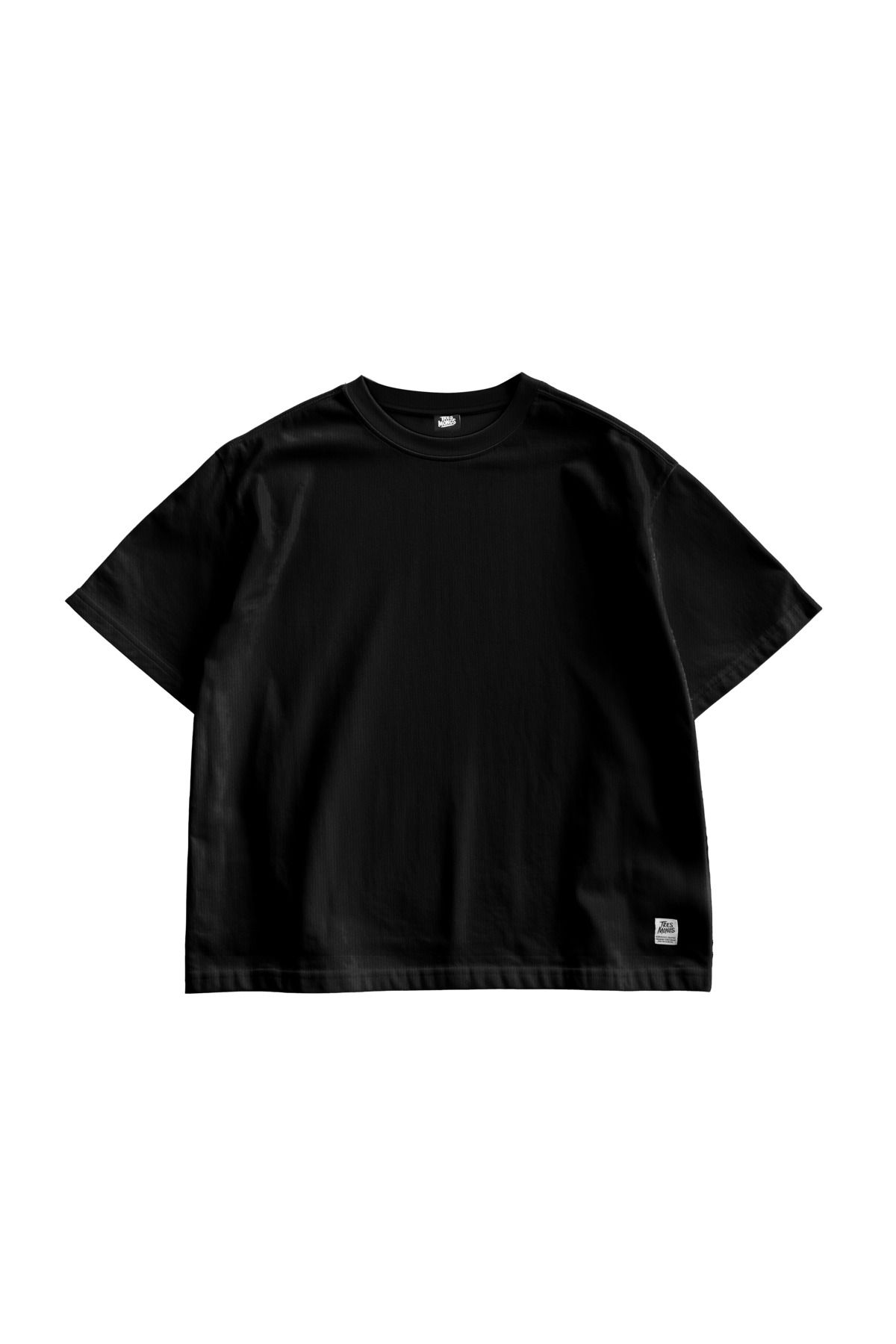 TresMonos Oversize Boxy Kalıp Pamuklu Unisex Siyah Tişört
