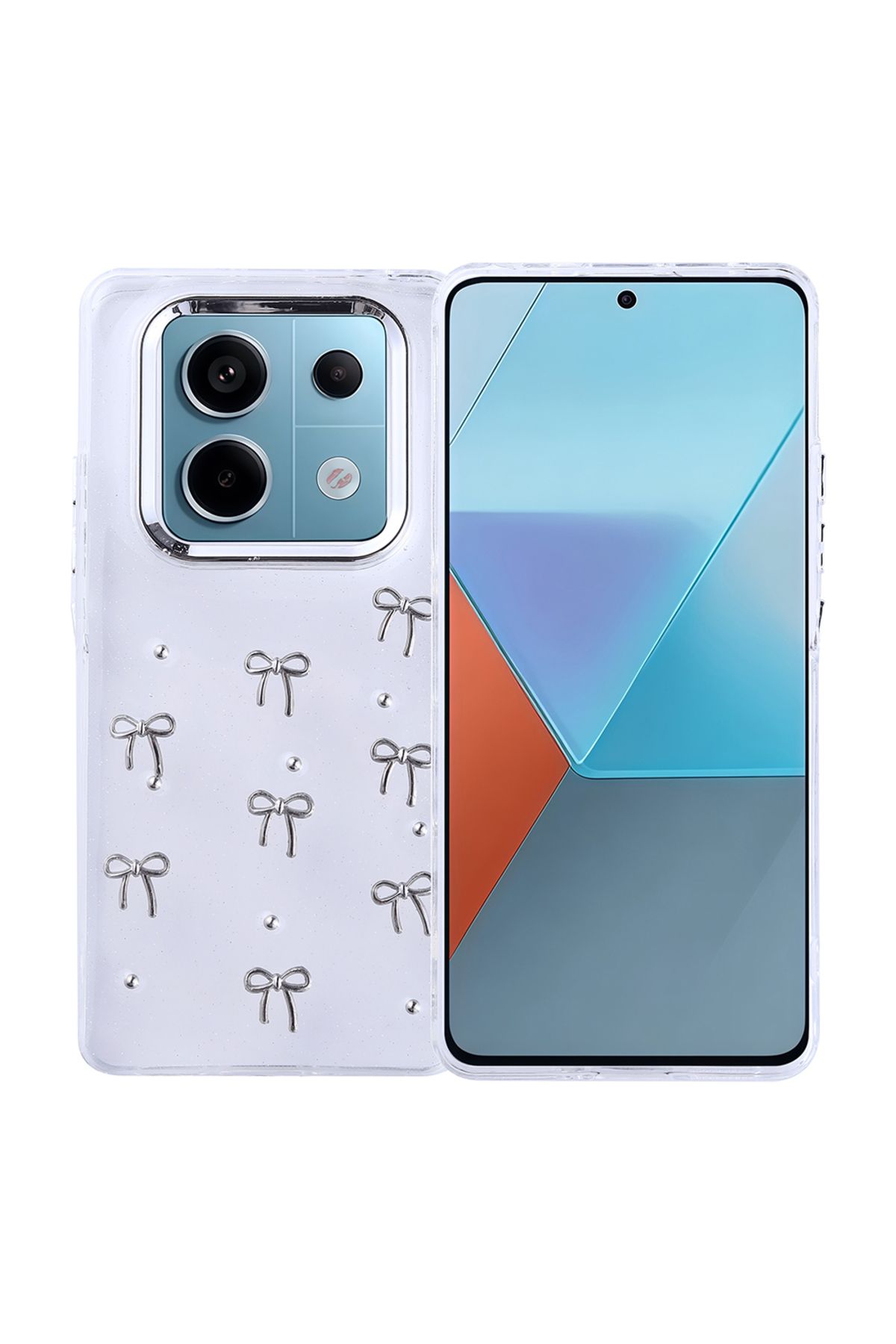 batuteknoloji Xiaomi Redmi Note 14 Pro 4G Kılıf Airbag Tasarımlı Simli Şeffaf Zore Kutup Kapak