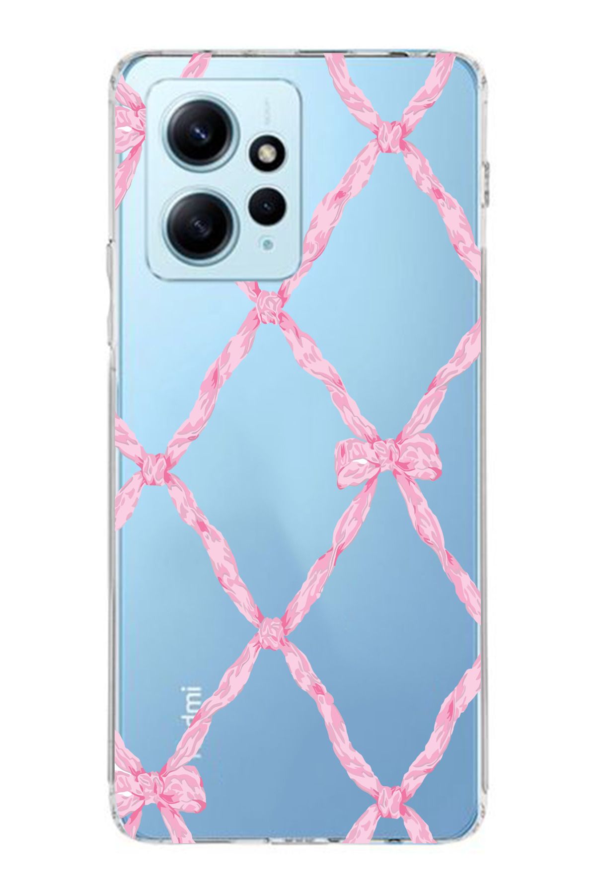 moonset Xiaomi Redmi Note 12 4G Uyumlu Fiyonk Tasarımlı Baskılı Şeffaf Telefon Kılıfı