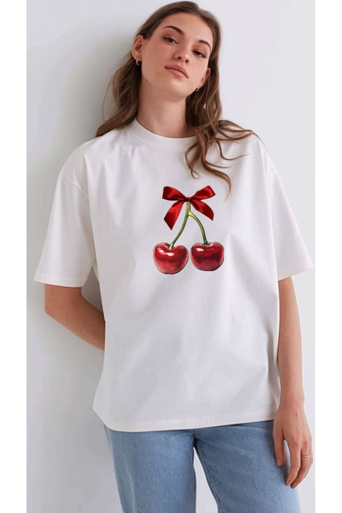 EQİ Kiraz baskılı T-shirt