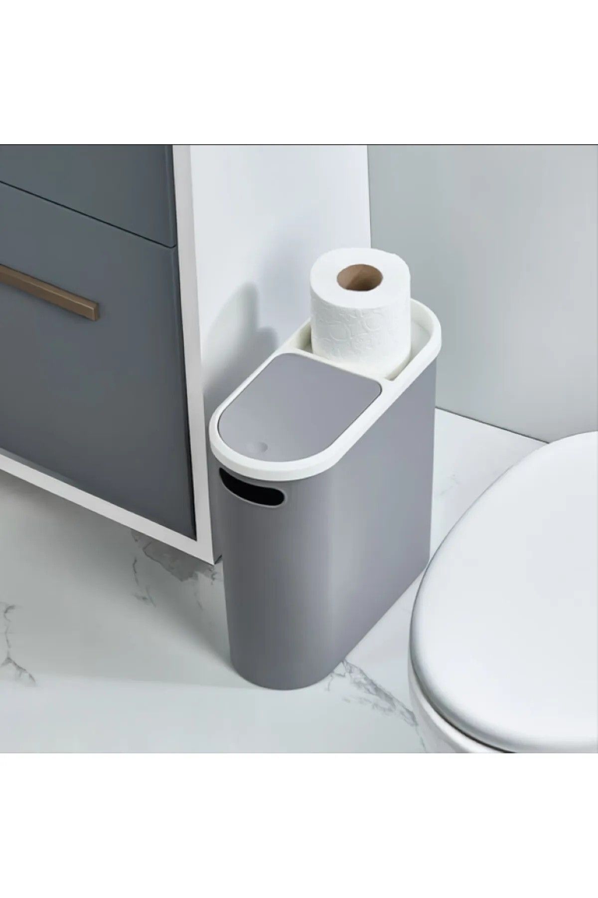 Leony Bas Aç Kapaklı Hazneli Banyo Ofis Mutfak Çöp Kovası-10 LT