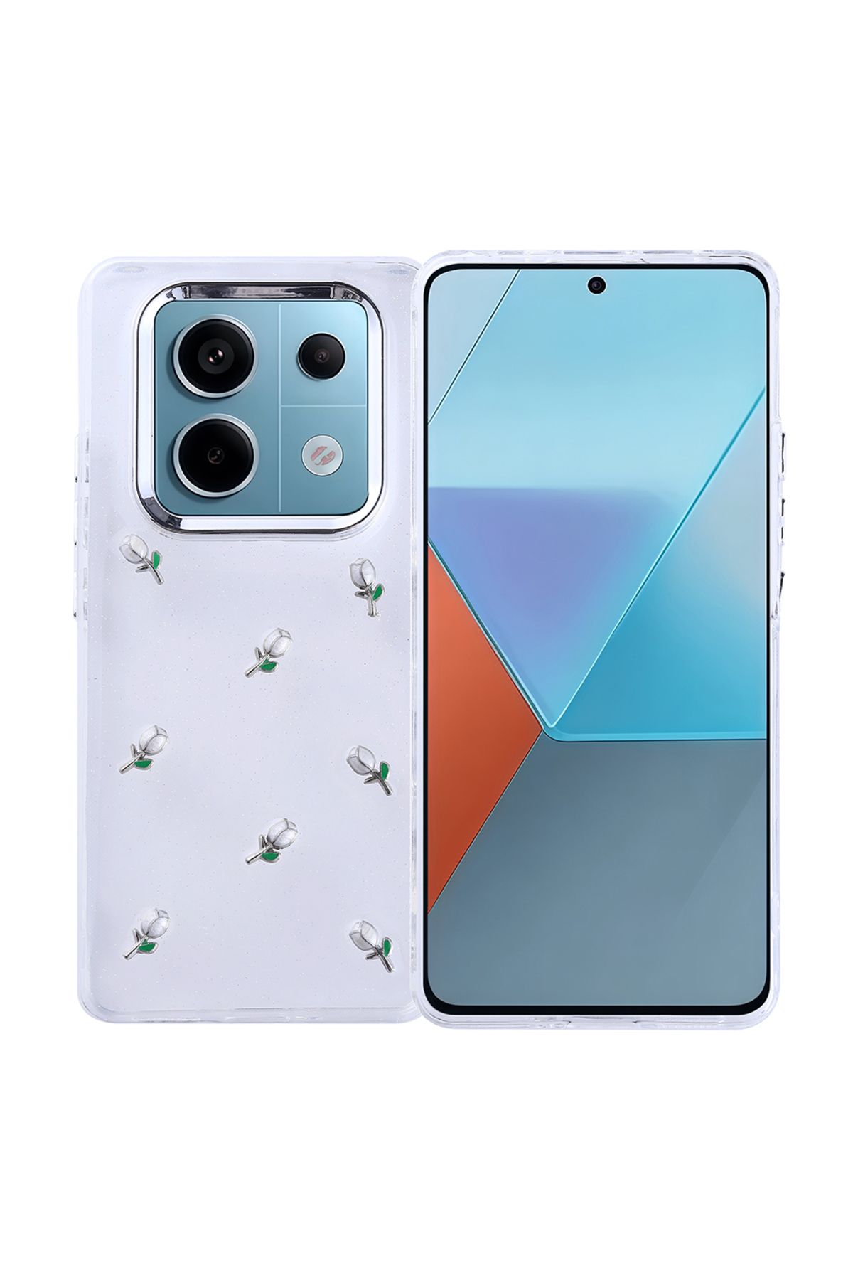batuteknoloji Xiaomi Redmi Note 14 Pro 4G Kılıf Airbag Tasarımlı Simli Şeffaf Zore Kutup Kapak