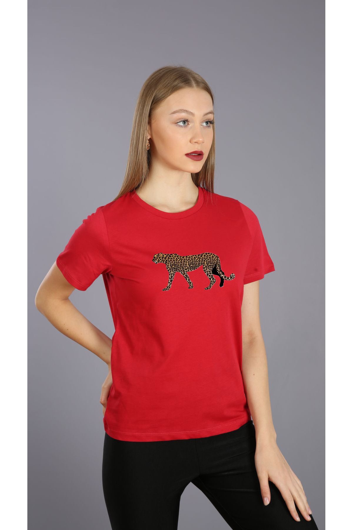 EQİ Leopar baskılı T-shirt