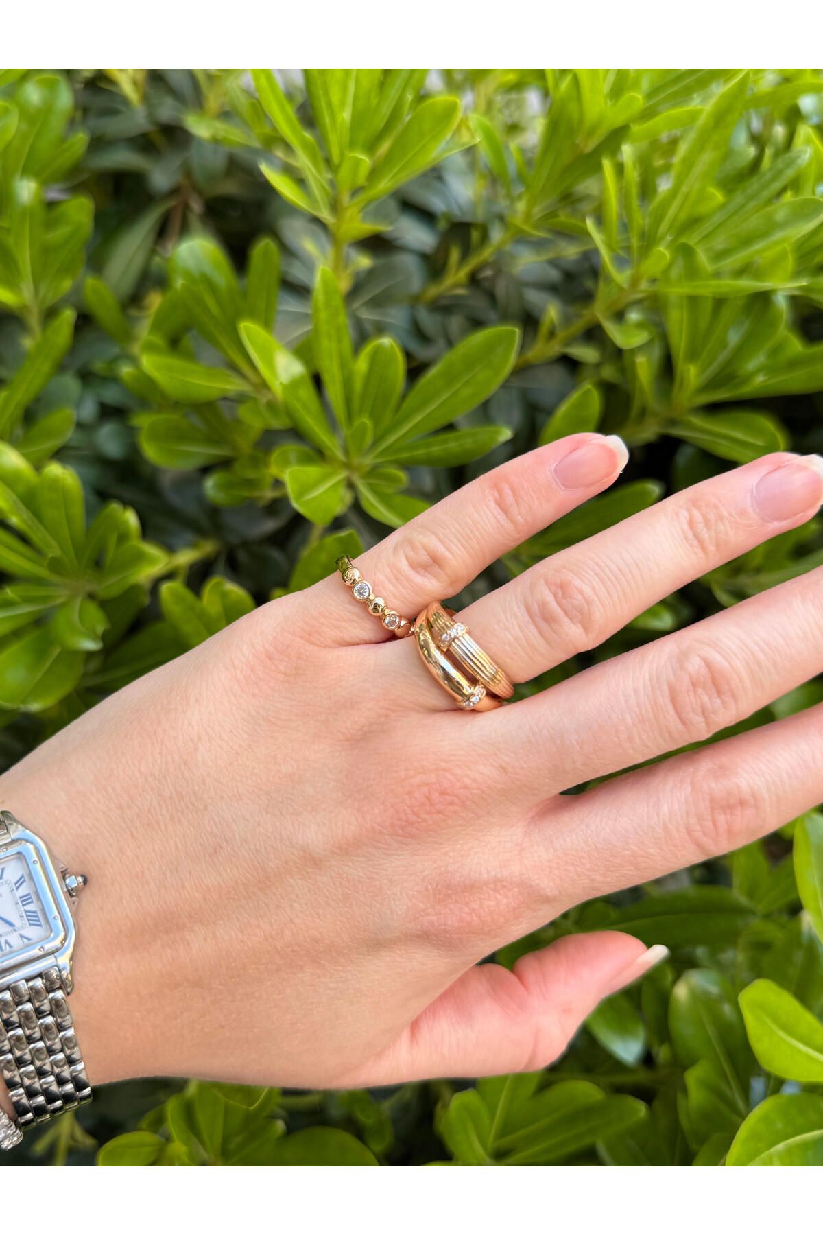 Serenity Atelier Yeni Sezon Gold Zirkon Taş Detaylı Serçe Parmak Yüzük (8 Numara Sabittir.)