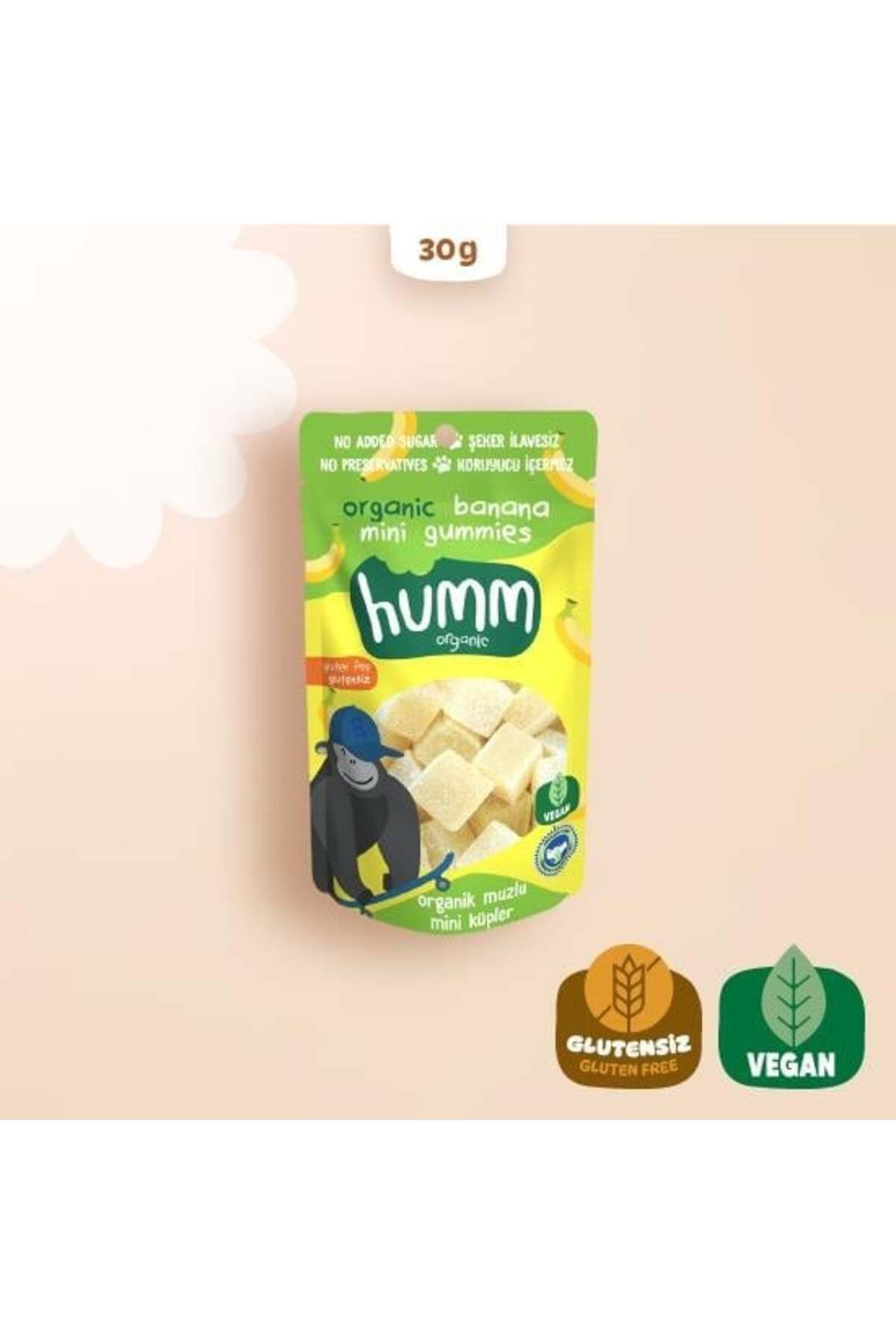 NEZADE STORE Humm Organik Muzlu Glutensiz Vegan Mini Küpler 30 Gr