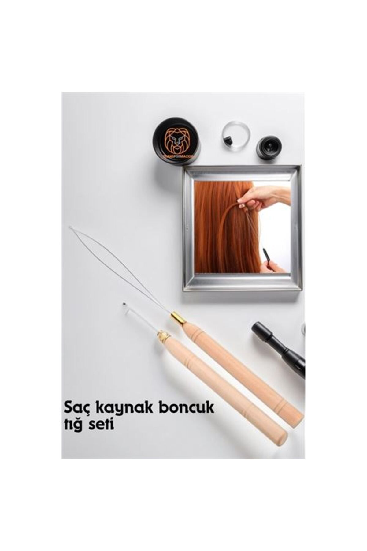 NEZADE STORE Saç Boncuk Uzatma Keratin Tığı Misina Seti