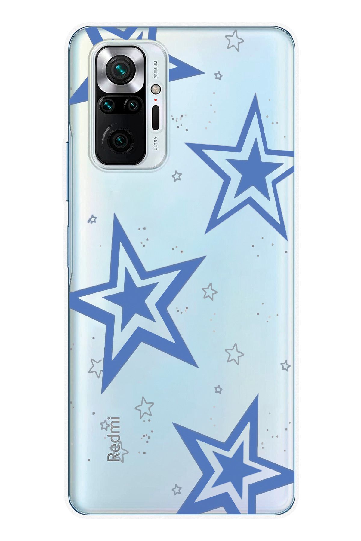 moonset Xiaomi Redmi Note 10 Pro Uyumlu Yıldız Tasarımlı Baskılı Şeffaf Telefon Kılıfı