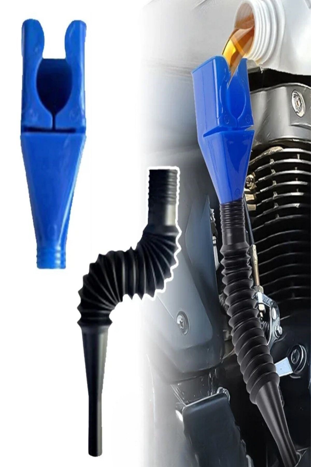 ÖYKÜ VE YİĞİT Plastik Araç Motosiklet Motor Yağ Hunisi Sıvı Aktarım Mazot Benzin Yağ Hunisi