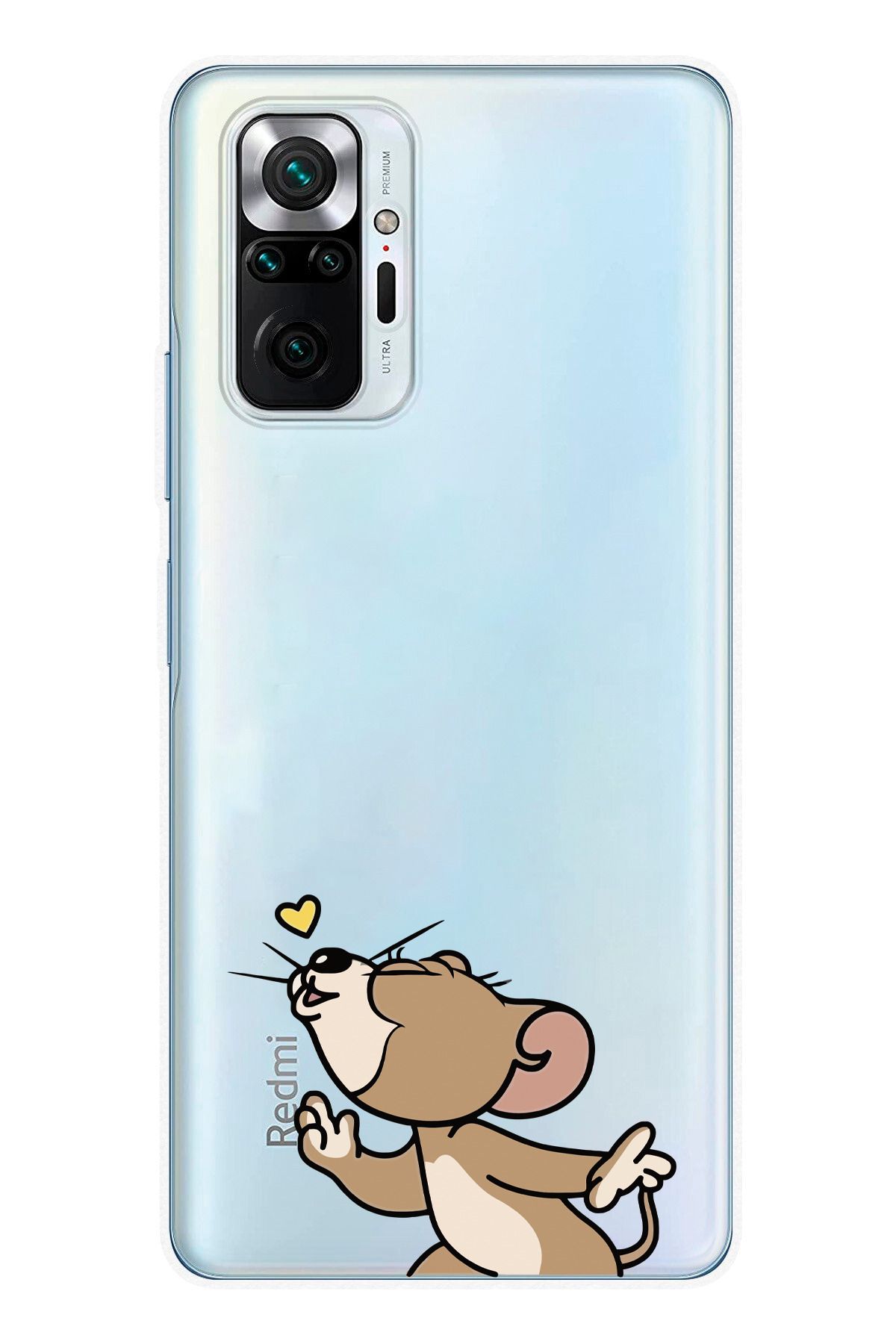 moonset Xiaomi Redmi Note 10 Pro Uyumlu Jerry Tasarımlı Baskılı Şeffaf Telefon Kılıfı