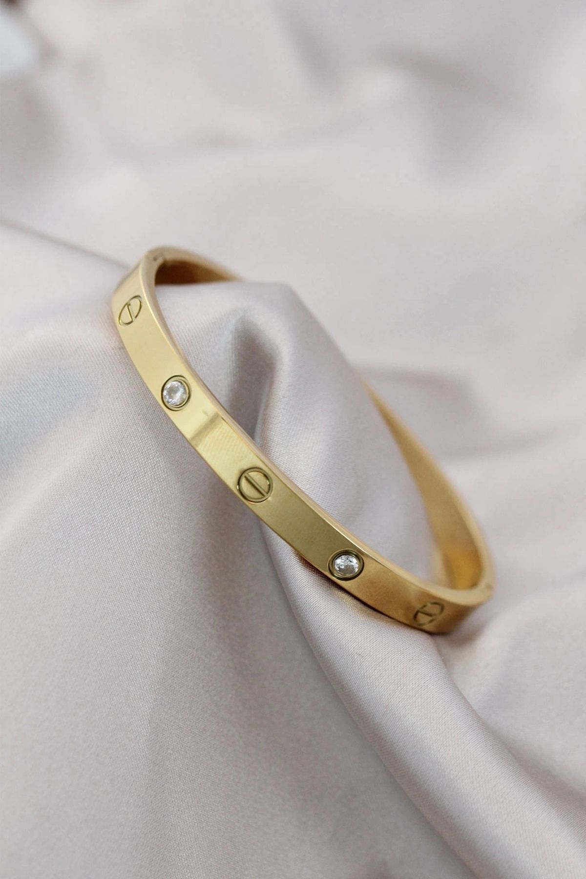 Clariss 316L Çelik Gold Renk Zirkon Taşlı Bileklik