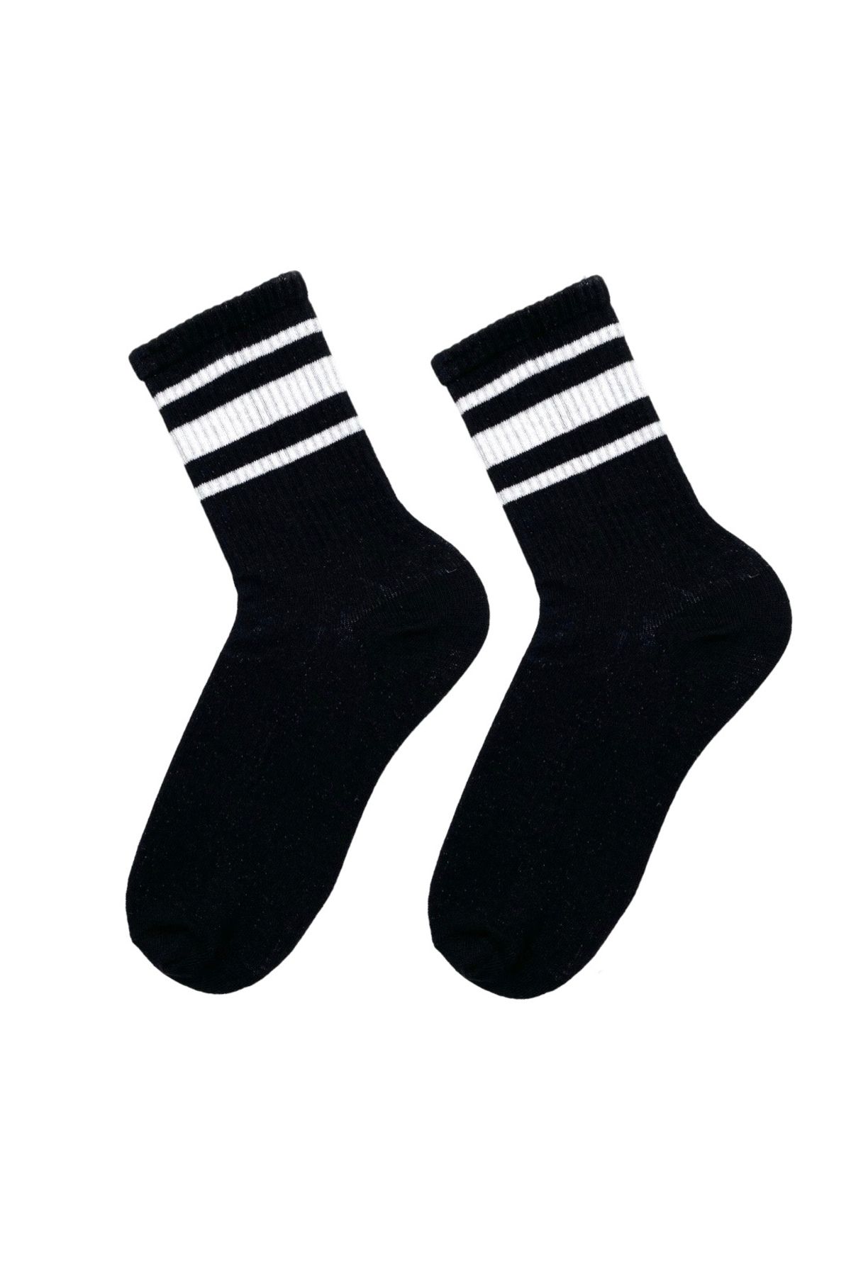 Kılıçnature Çember Desenli Siyah Tenis Çorap Set