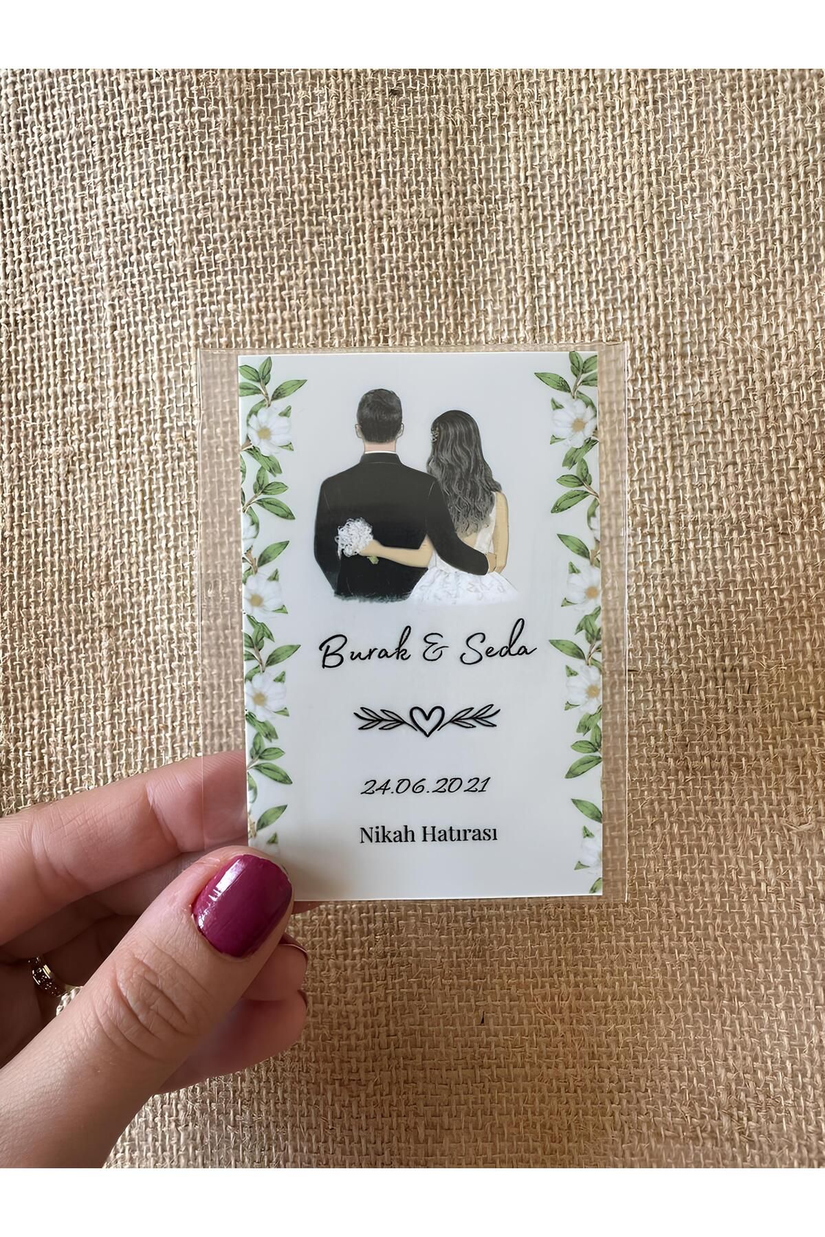 Renkia Studio Çiçek Temalı Nikah Magneti 15’li Set – Kişiye Özel Hediyelik Magnet | Renkia Studio