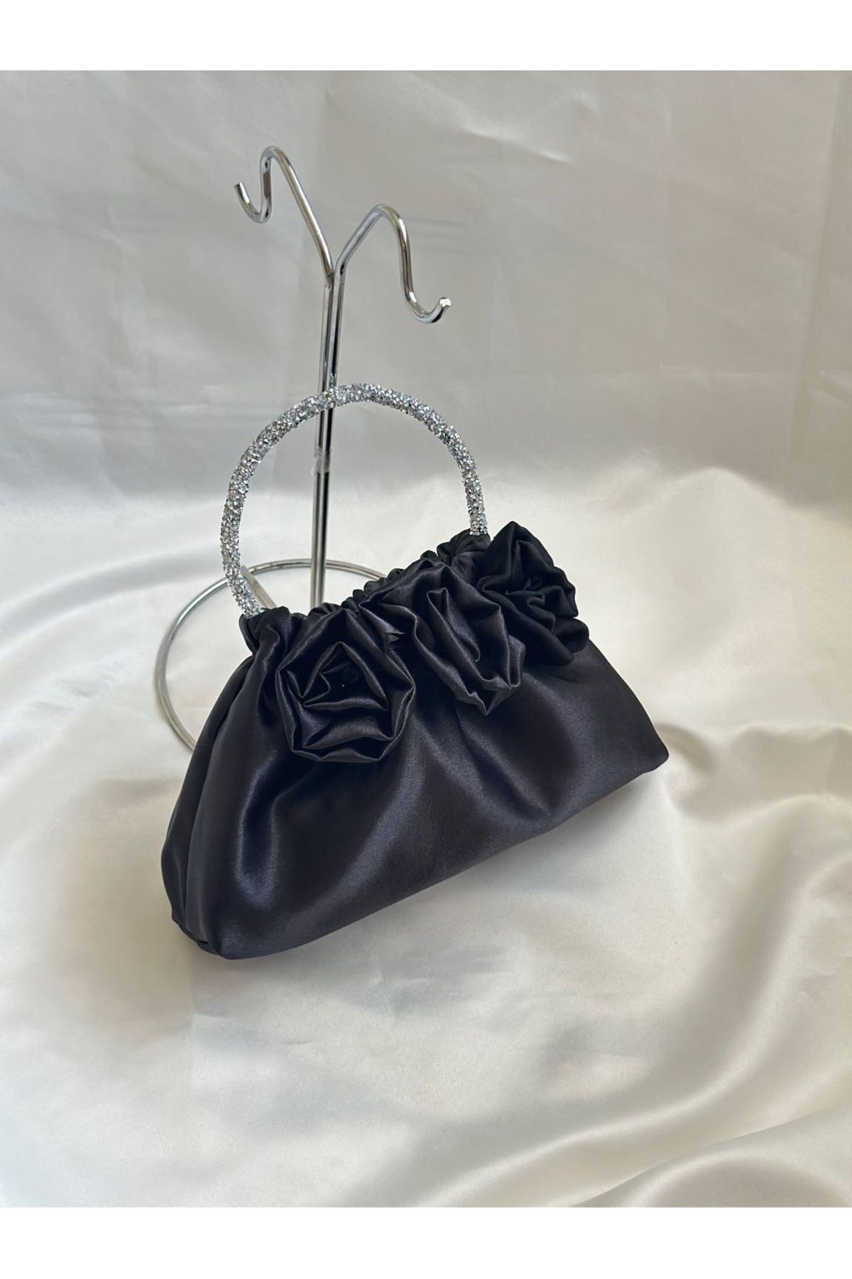 posst bag Saten Güllü Portföy Abiye El çantası