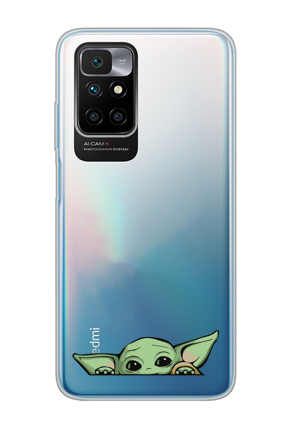 moonset Xiaomi Redmi 10 2022 Uyumlu Yoda Tasarımlı Baskılı Şeffaf Telefon Kılıfı