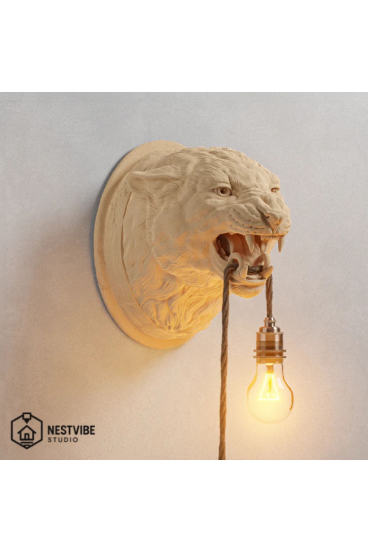 DREAM MODE Leopar Başlı Şık Ve Modern Duvar Lambası NESTVİBE Özel Seri