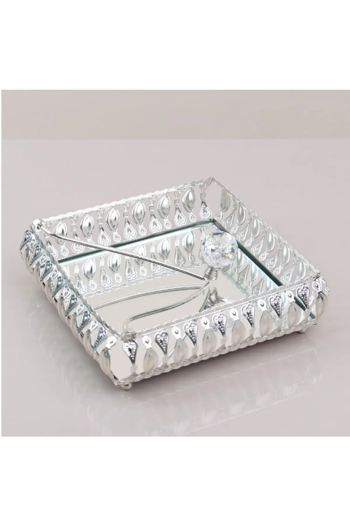 Hanedanev-Table Top Metal Napkin Holder Mirrored Wrought Iron Napkin Holder Decor Mirrored Napkin Holder 2