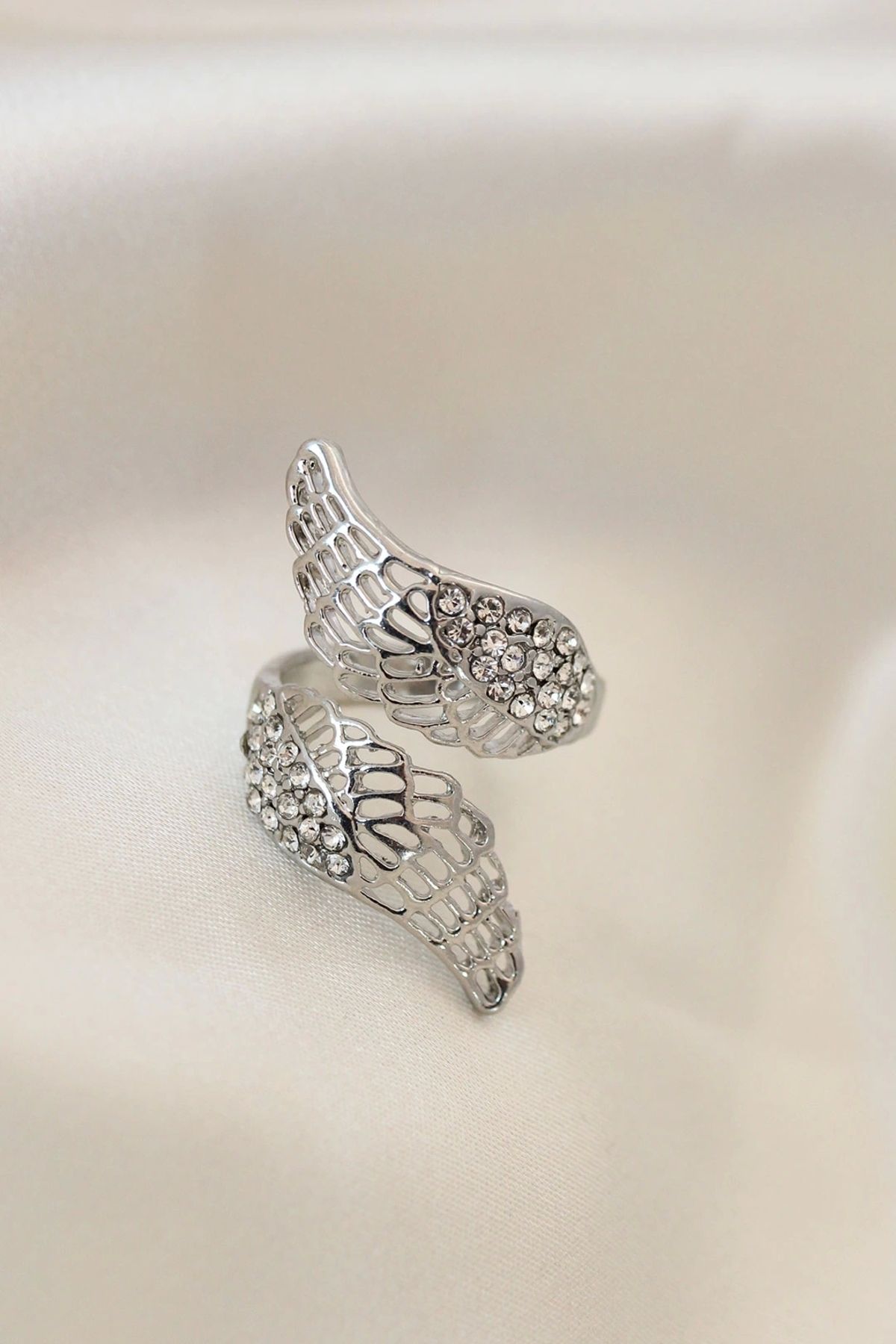 Clariss Ayarlamalı Silver Renk Metal Zirkon Taşlı Kanat Yüzük