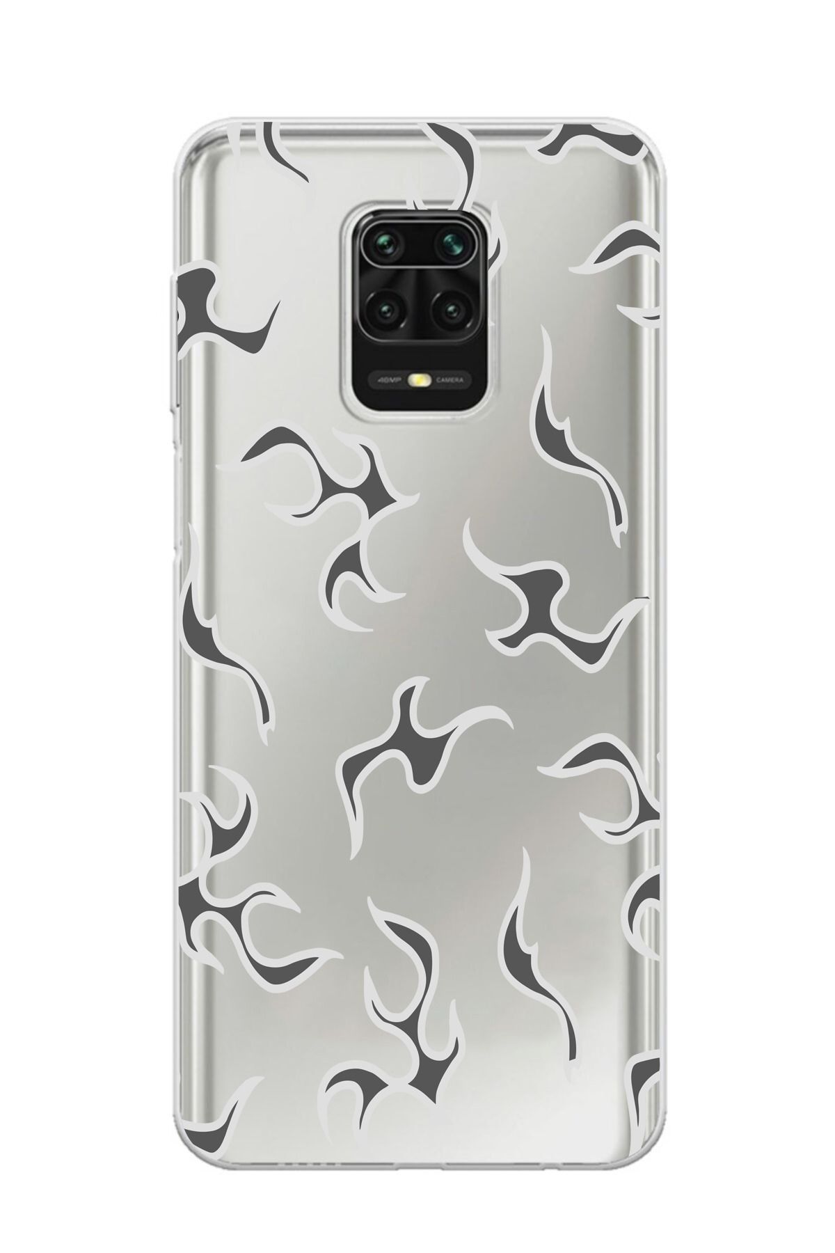moonset Xiaomi Redmi Note 9 Pro / Note 9S Uyumlu Şimşek Tasarımlı Baskılı Şeffaf Telefon Kılıfı