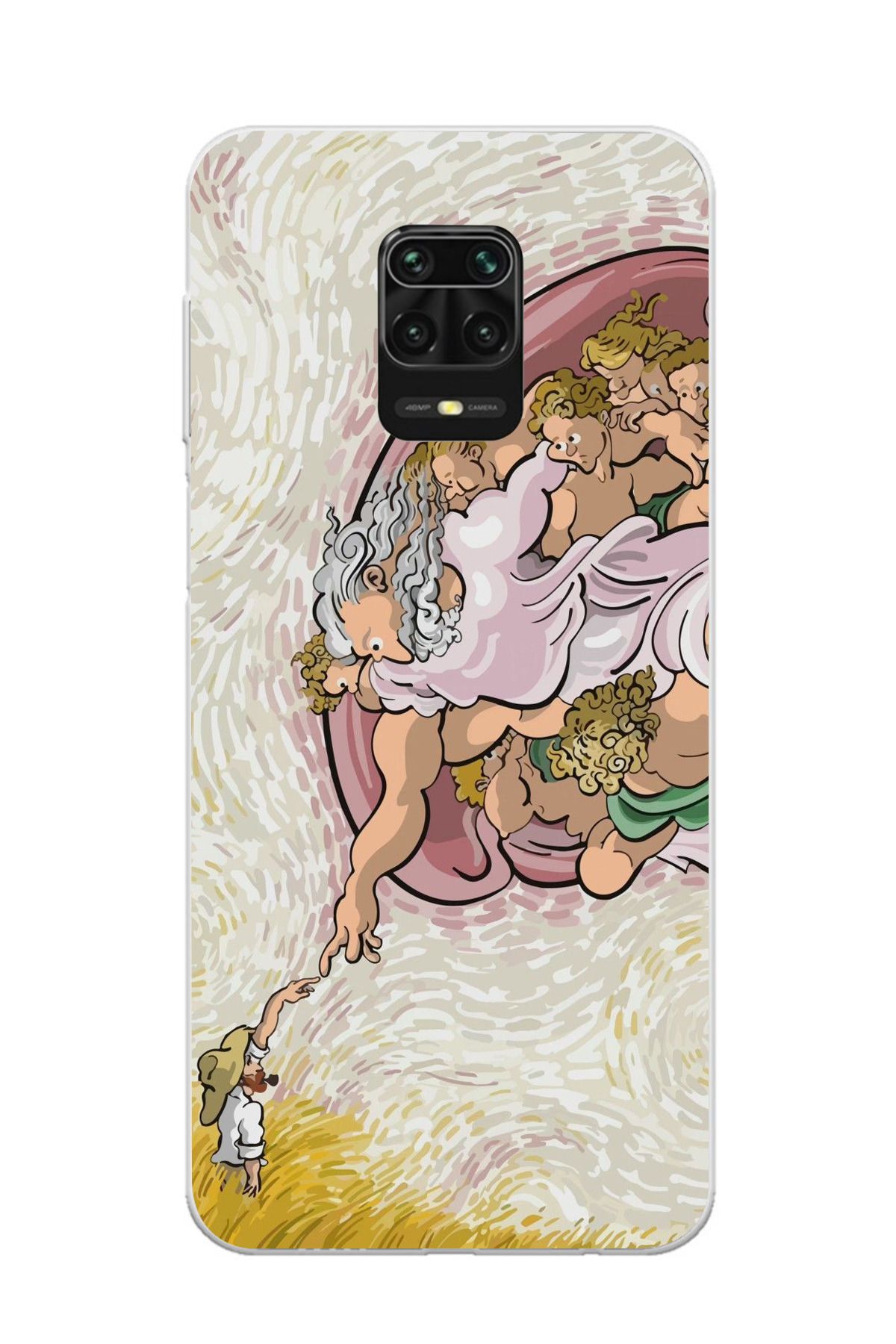 moonset Xiaomi Redmi Note 9 Pro / Note 9S Uyumlu Van Gogh Tasarımlı Baskılı Şeffaf Telefon Kılıfı