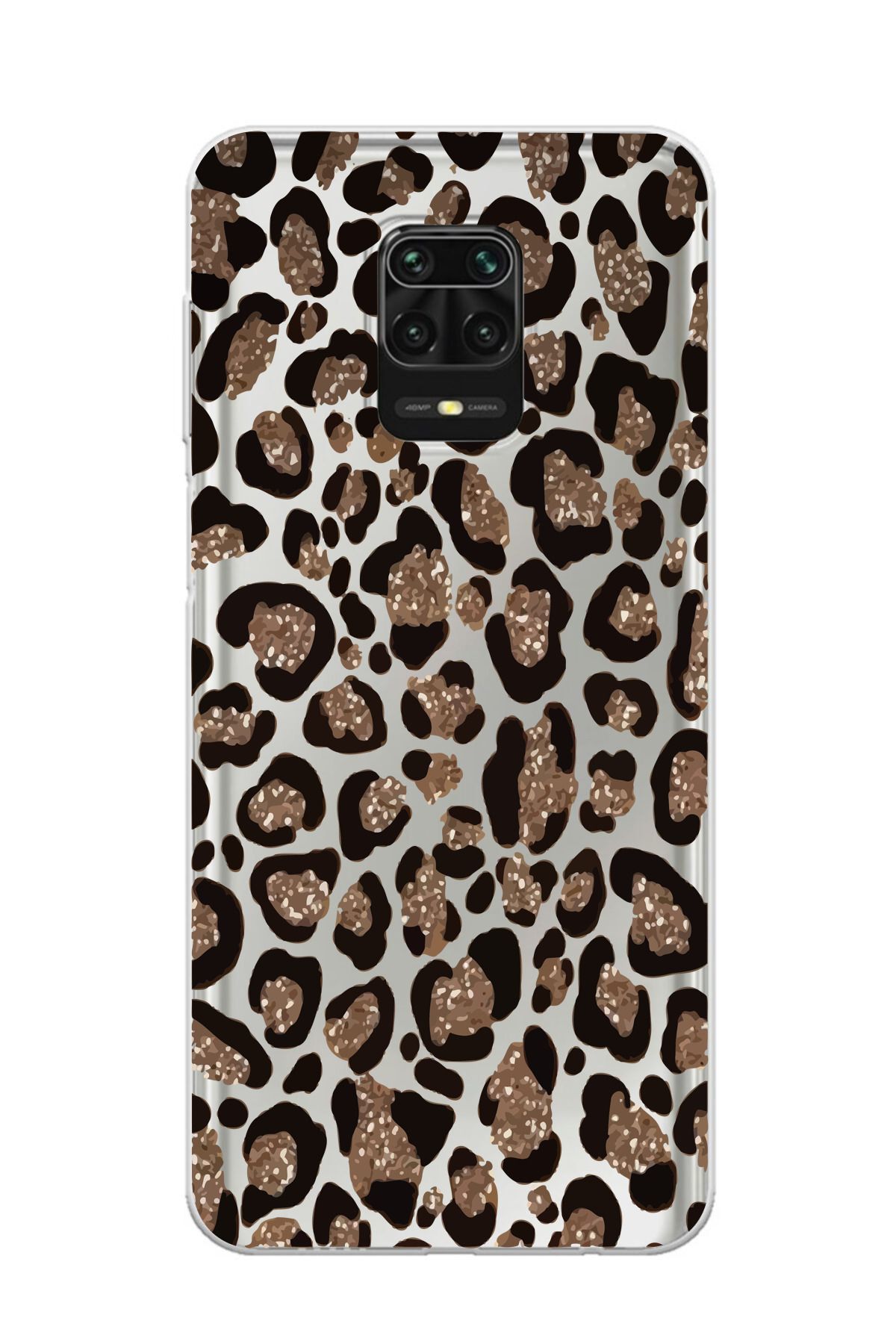 moonset Xiaomi Redmi Note 9 Pro / Note 9S Uyumlu Leopar Tasarımlı Baskılı Şeffaf Telefon Kılıfı