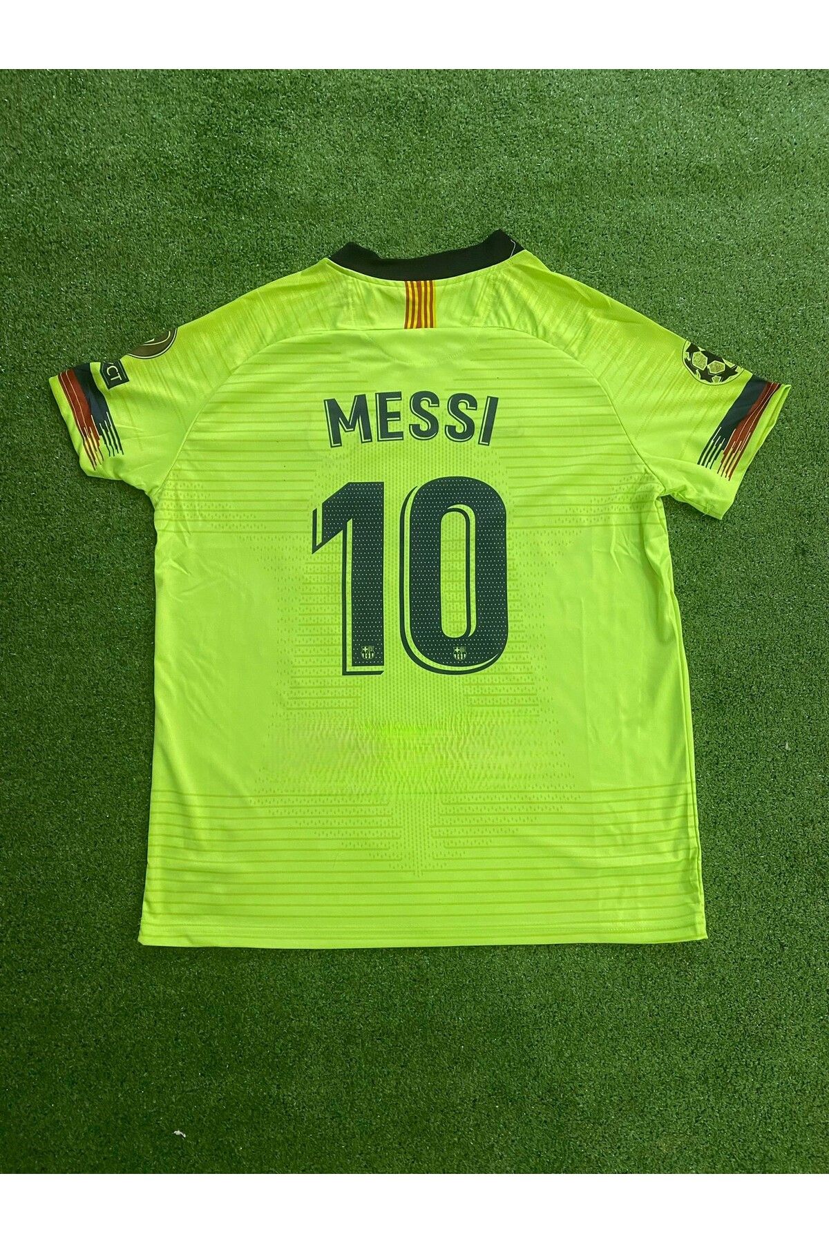 Lion Spor Lionel Messi 2018-2019 Sezonu B'arcelona Yeşil Renk Kısa Kol Nostalji Forması